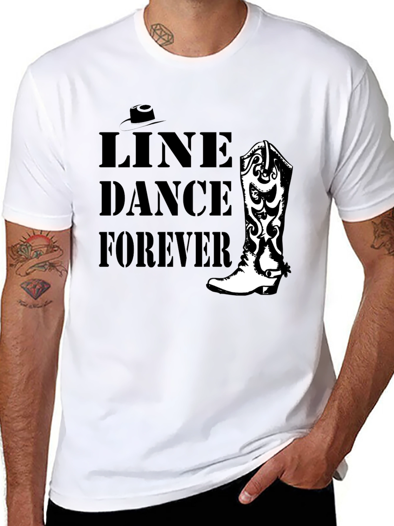 Line Dance Forever Tee - Cowboy Boot Design