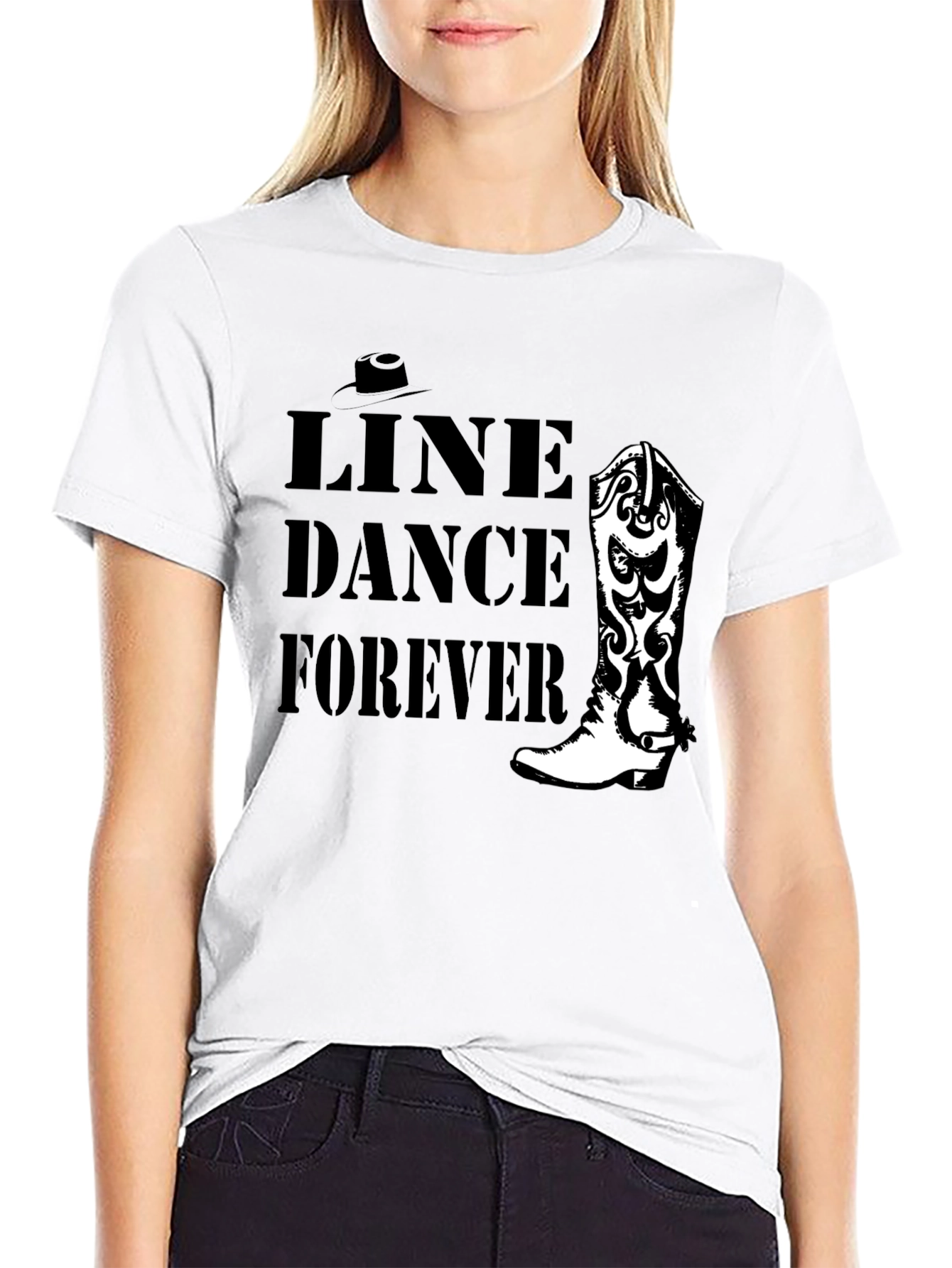 Line Dance Forever Tee - Cowboy Boot Design