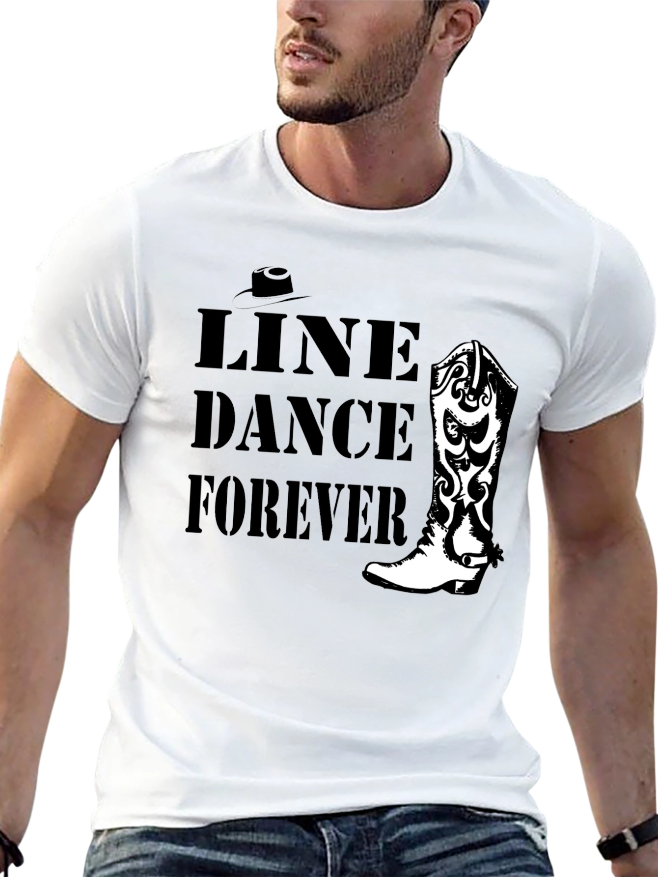 Line Dance Forever Tee - Cowboy Boot Design