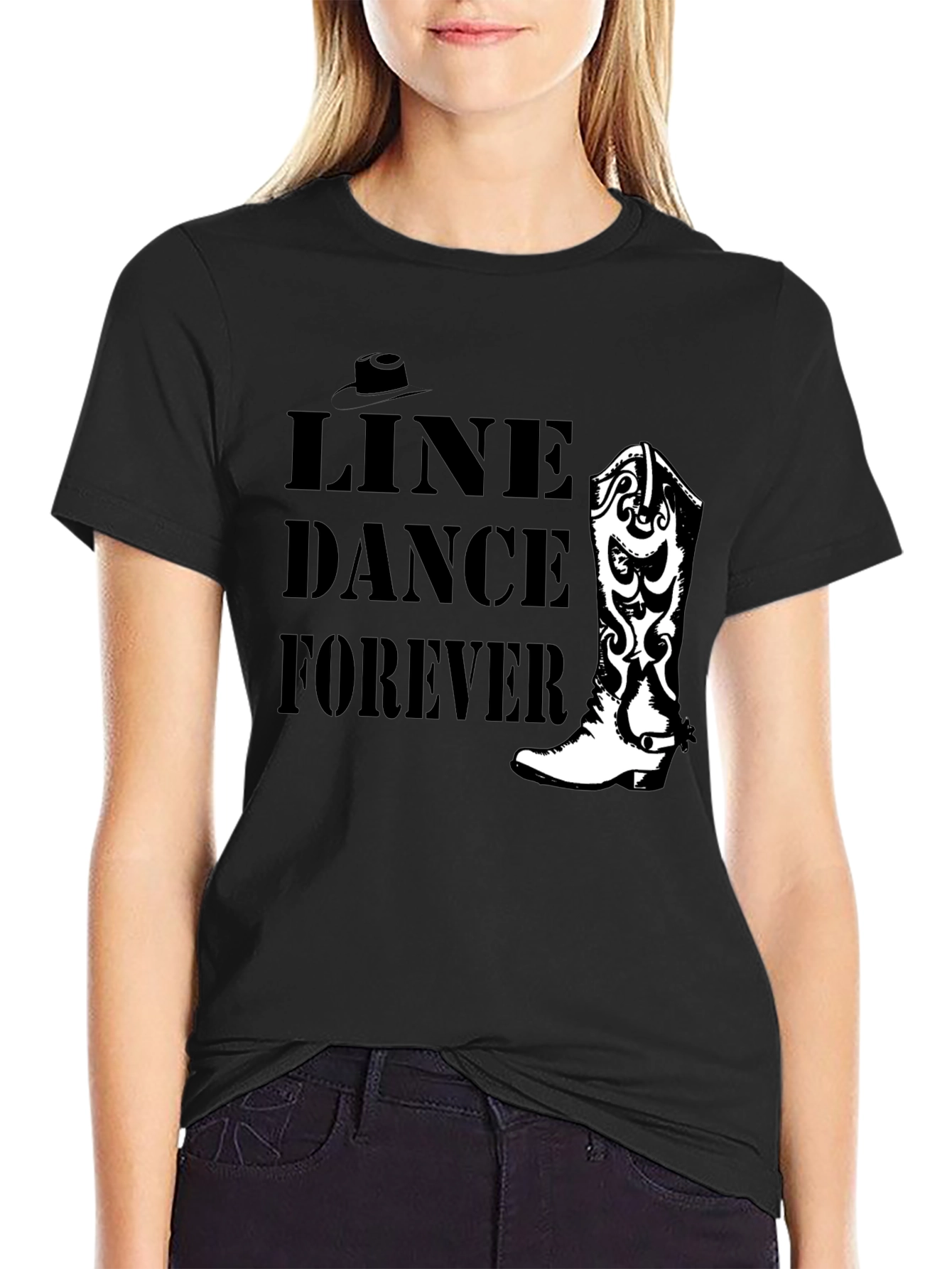 Line Dance Forever Tee - Cowboy Boot Design