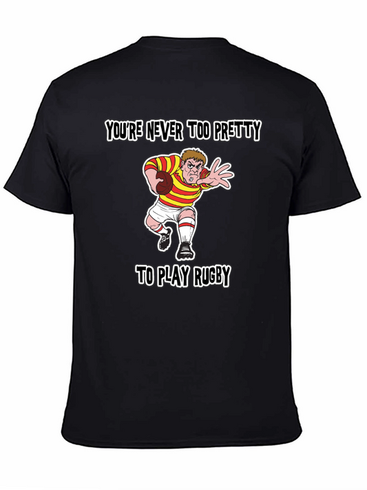 Rugby Cartoon T-Shirt - Never Too Pretty