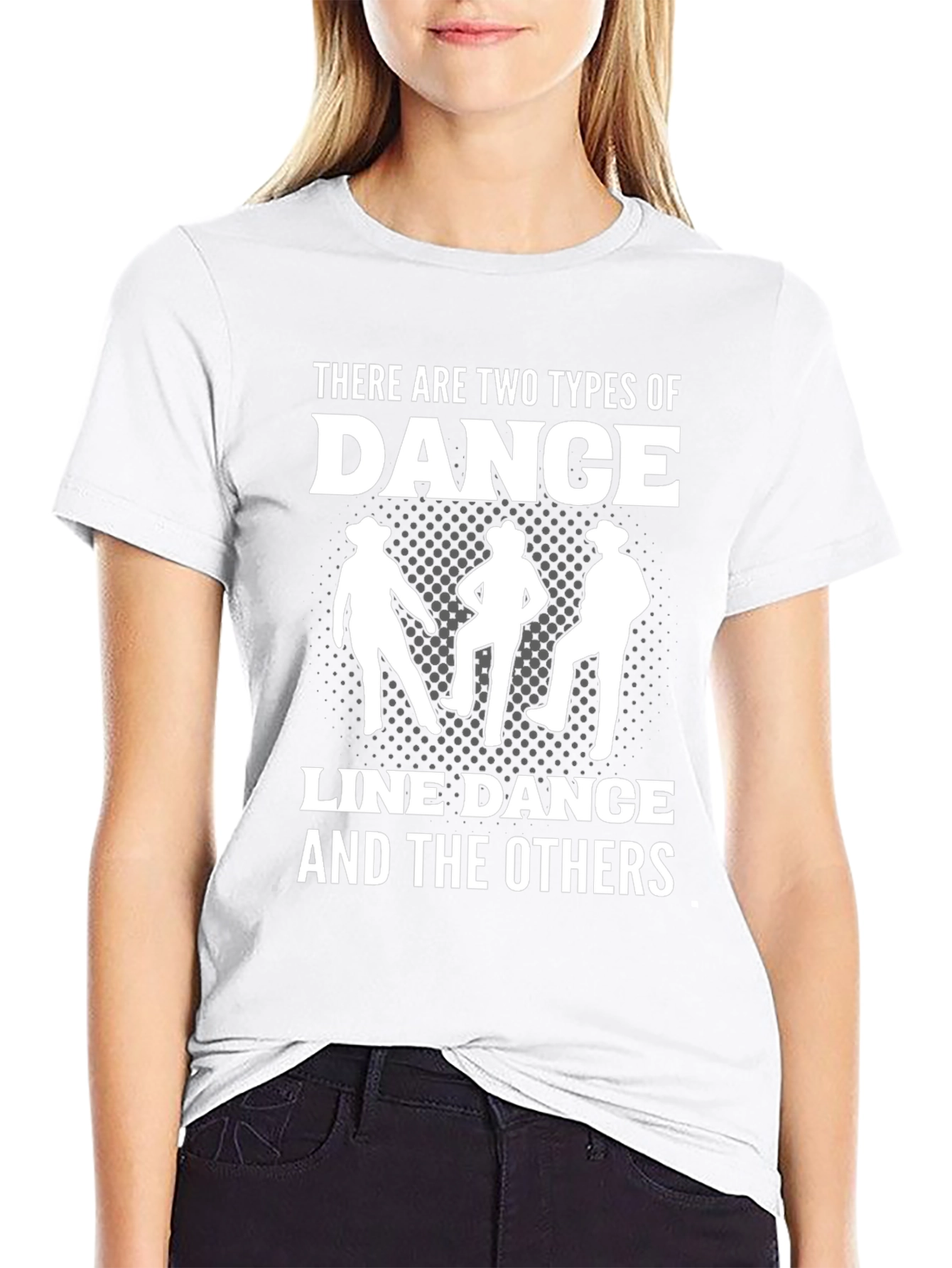 Line Dance Graphic Tee - Cowboy Dancing Shirt