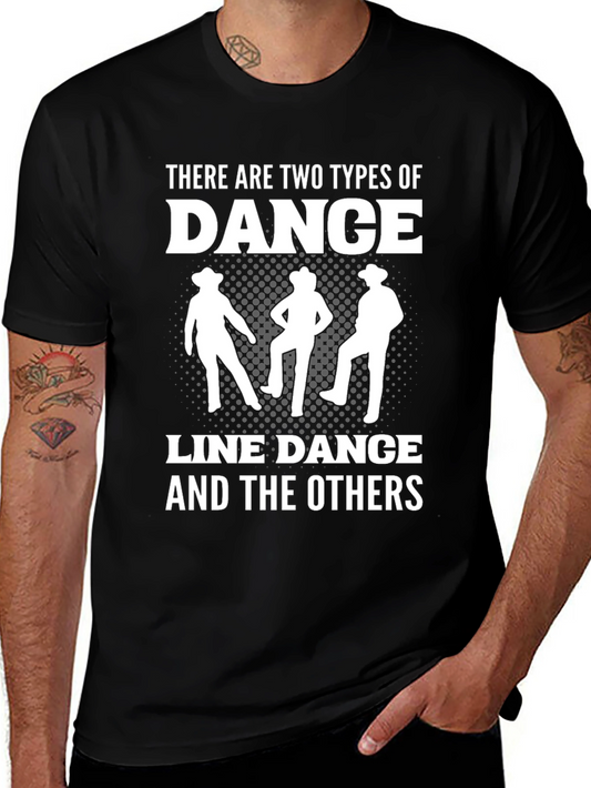 Line Dance Graphic Tee - Cowboy Dancing Shirt