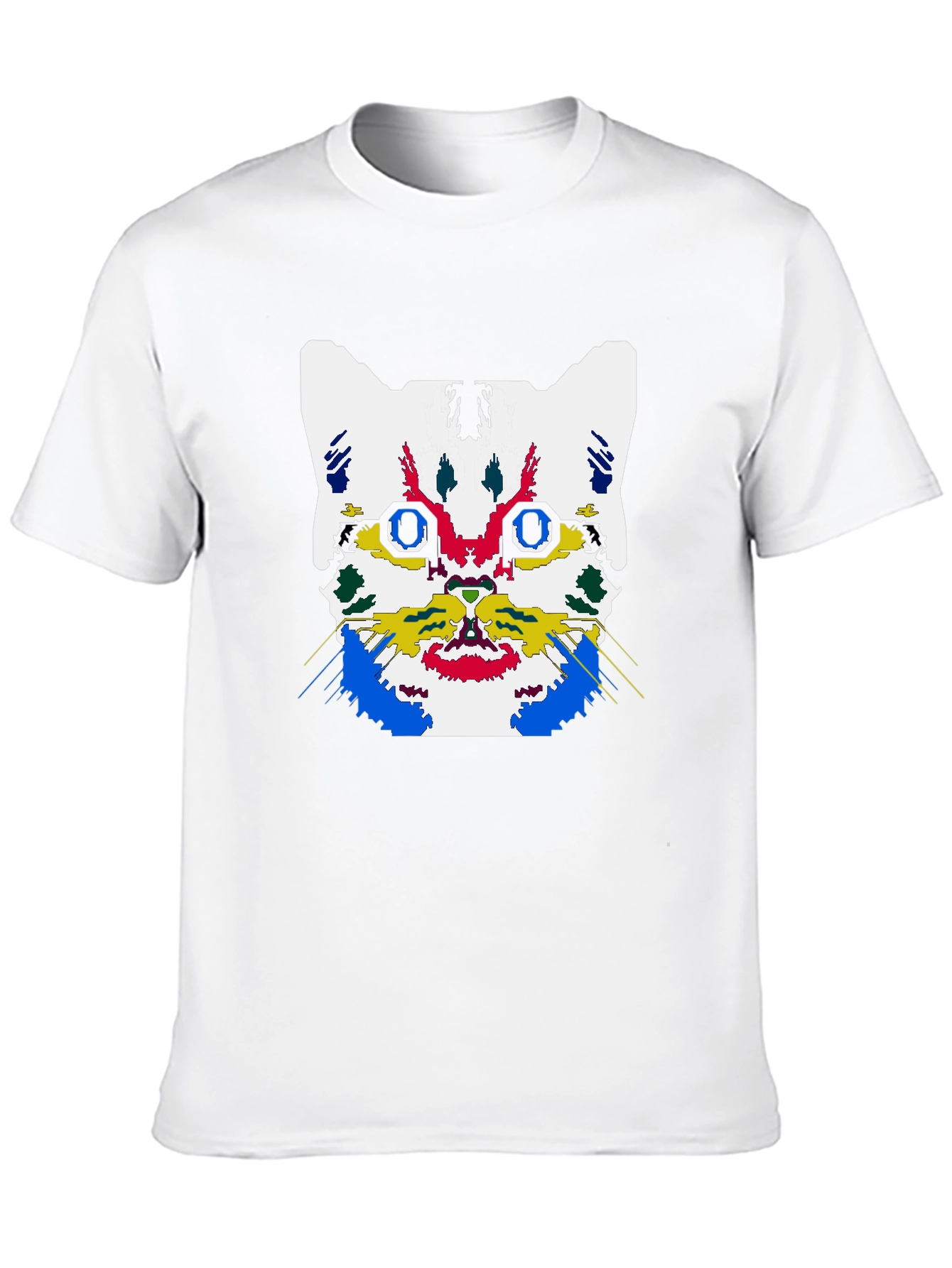 Abstract Cat Graphic Black T-Shirt