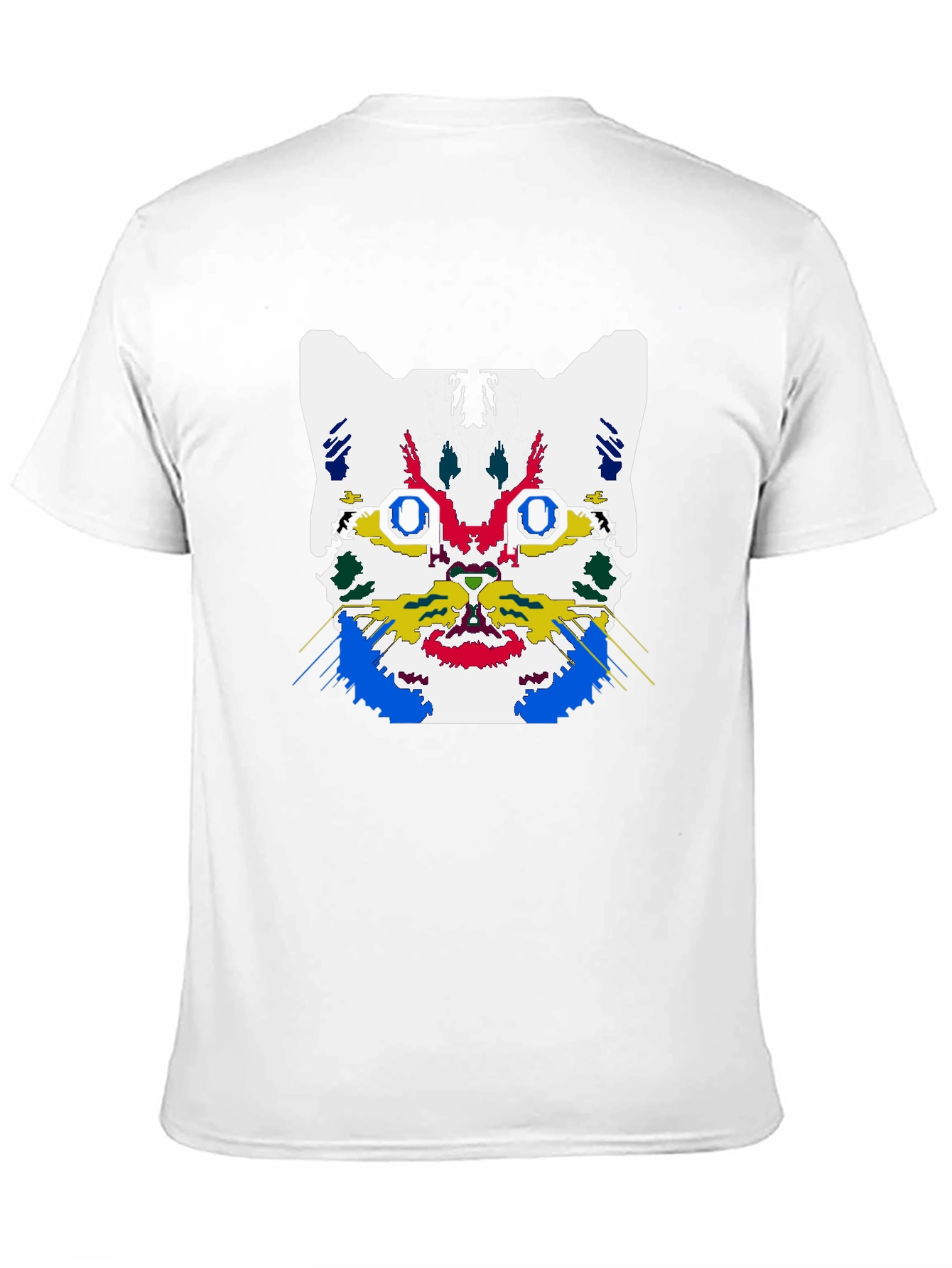 Abstract Cat Graphic Black T-Shirt