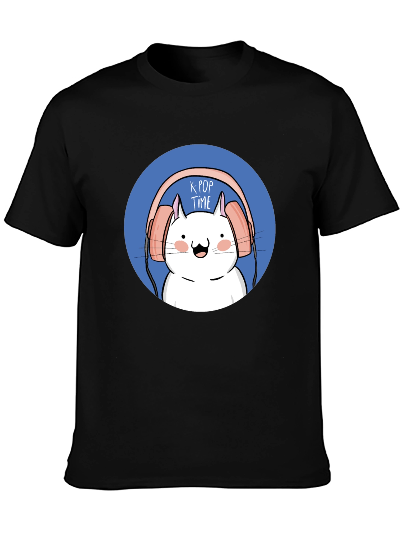 K-Pop Time Cartoon Cat Graphic Tee