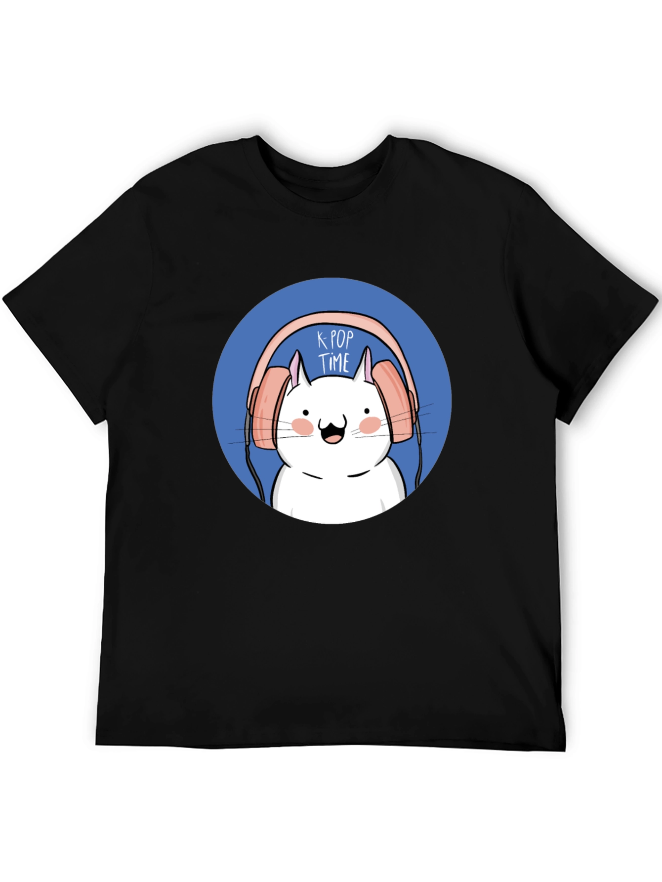 K-Pop Time Cartoon Cat Graphic Tee