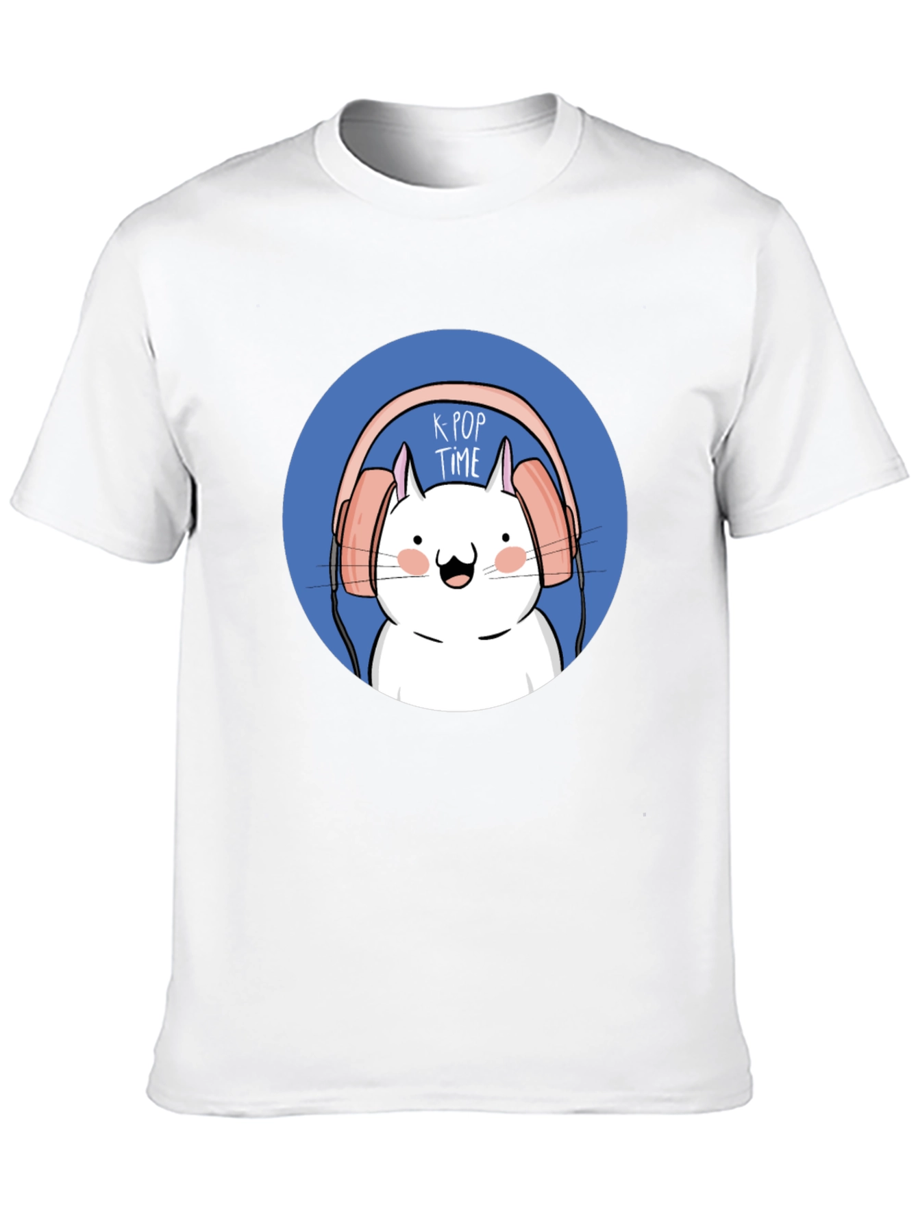 K-Pop Time Cartoon Cat Graphic Tee