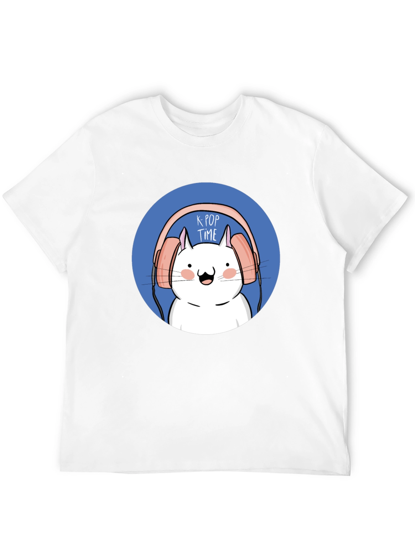 K-Pop Time Cartoon Cat Graphic Tee