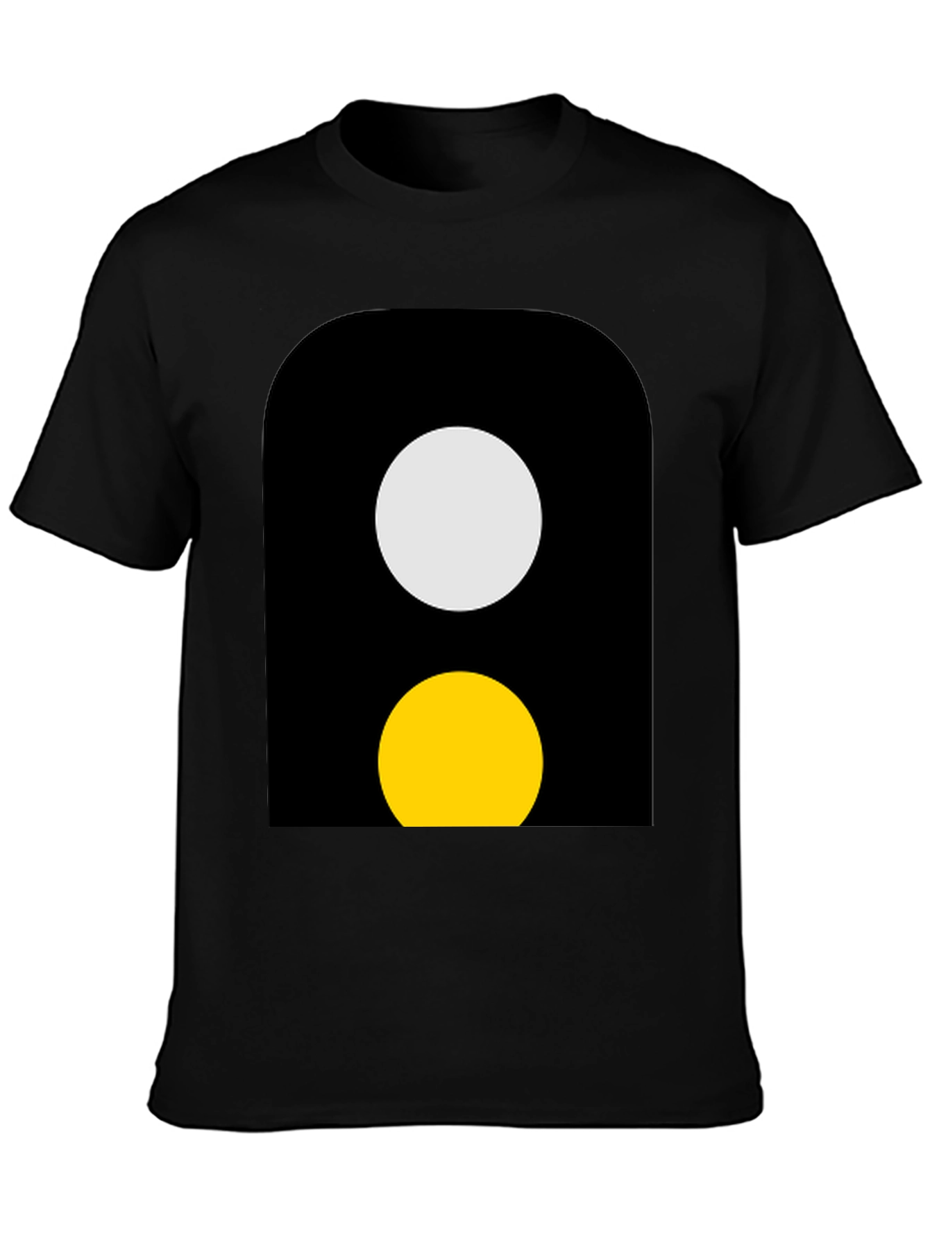 Abstract Graphic T-Shirt - Black with Circle Design