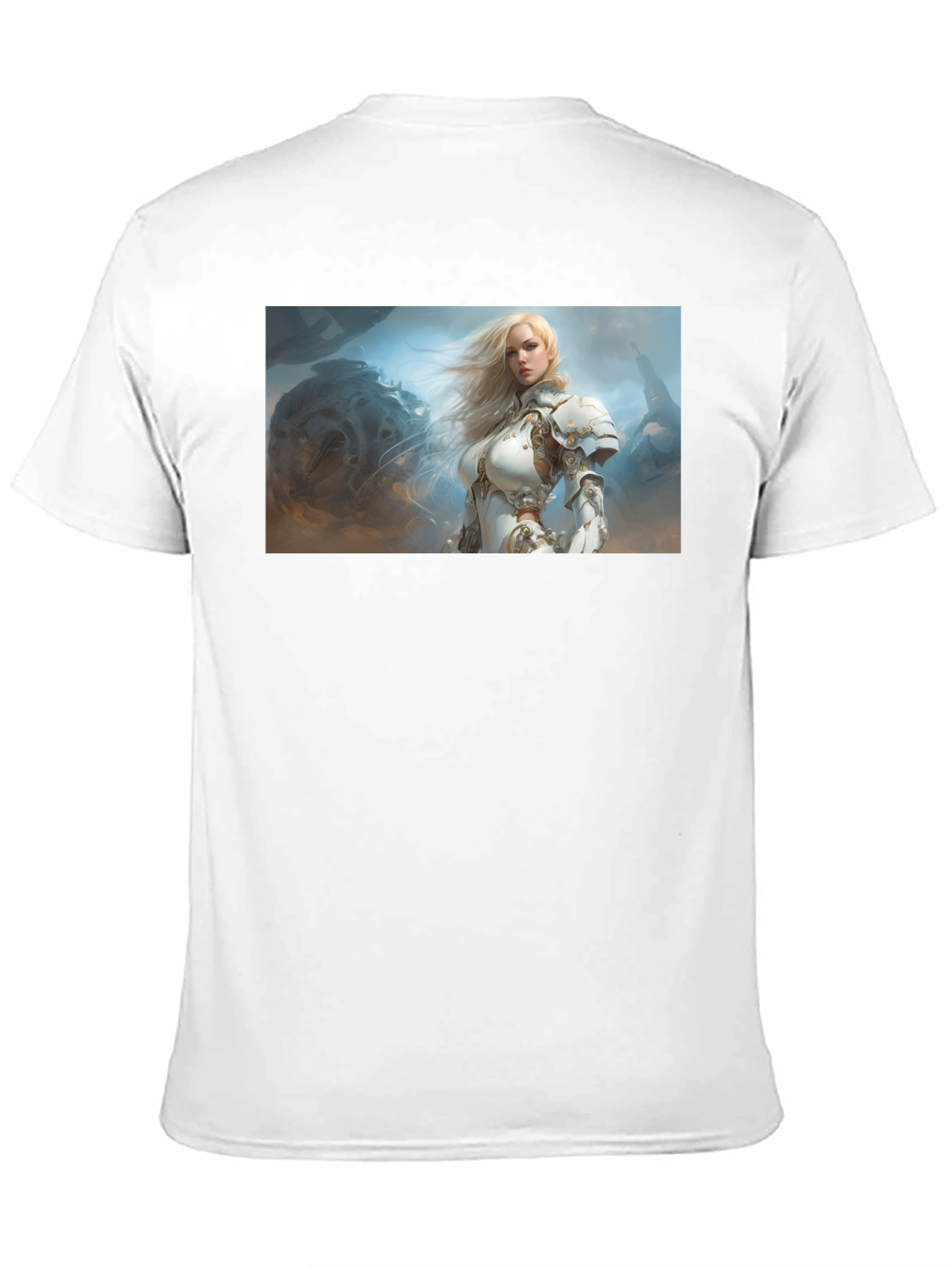 Fantasy Knight Woman T-Shirt Black Cotton Tee