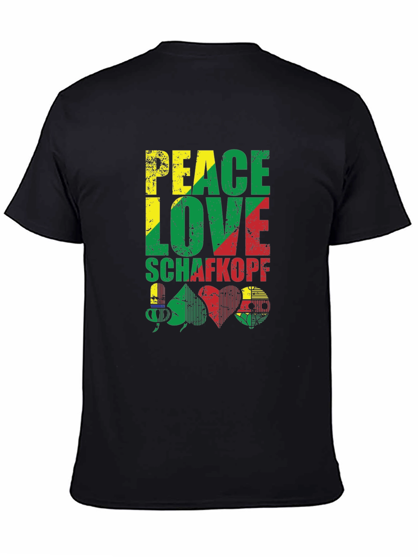 Peace Love Schafkopf Card Game Black T-Shirt