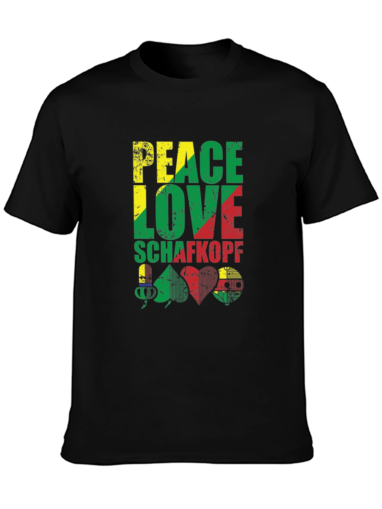 Peace Love Schafkopf Card Game Black T-Shirt