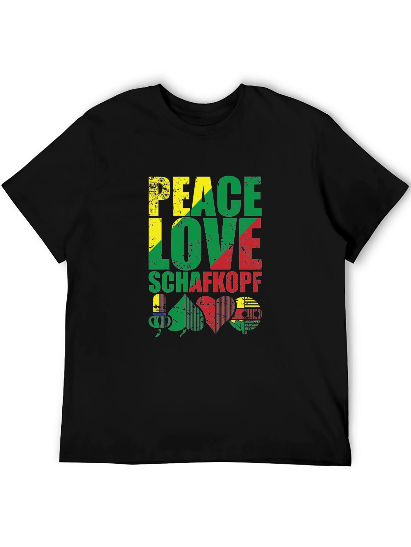 Peace Love Schafkopf Card Game Black T-Shirt
