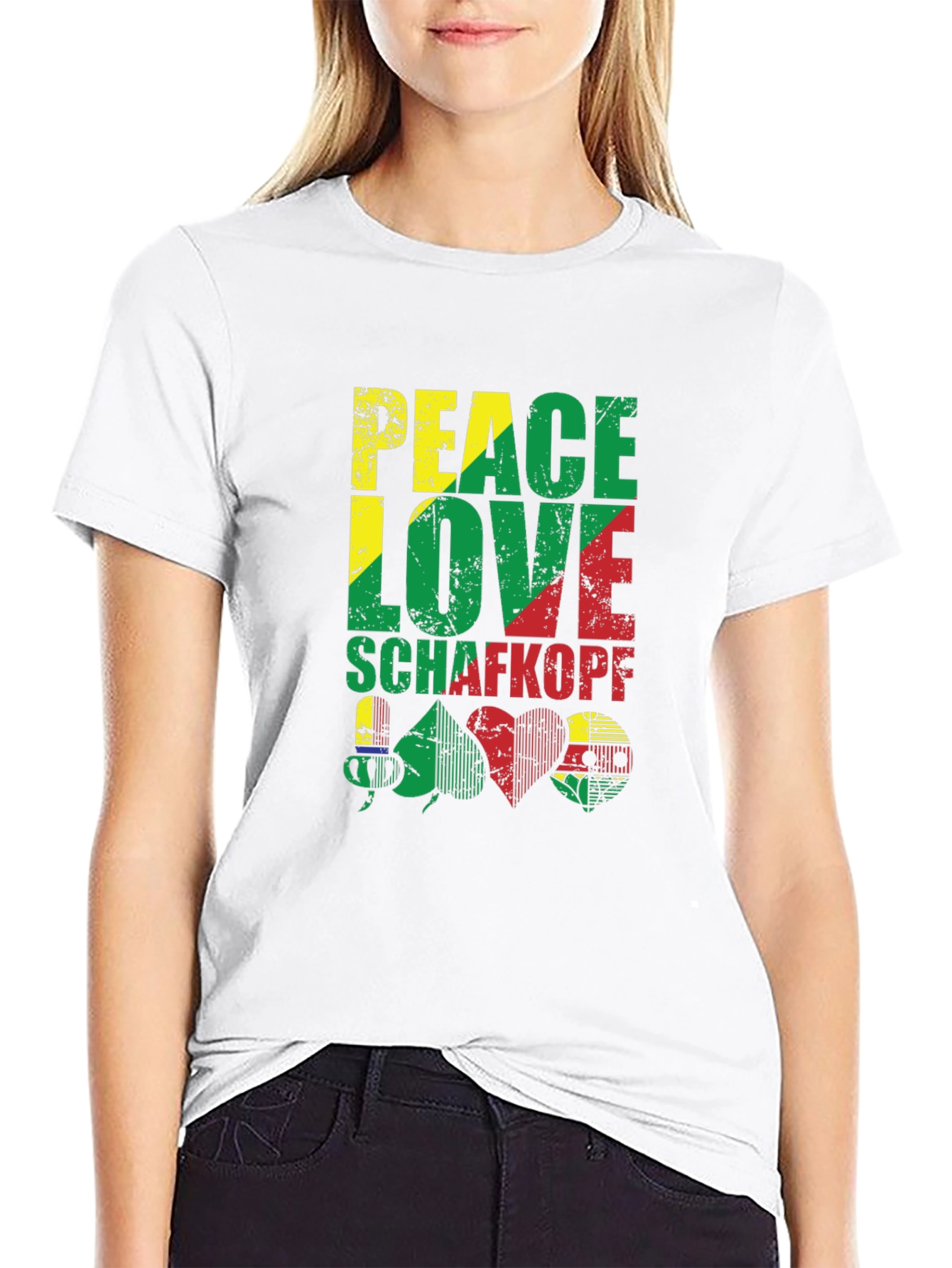 Peace Love Schafkopf Card Game Black T-Shirt