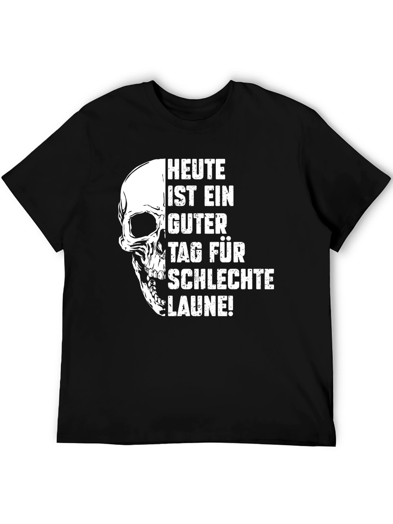 Humorous Skull Graphic T-Shirt - Bad Mood Day