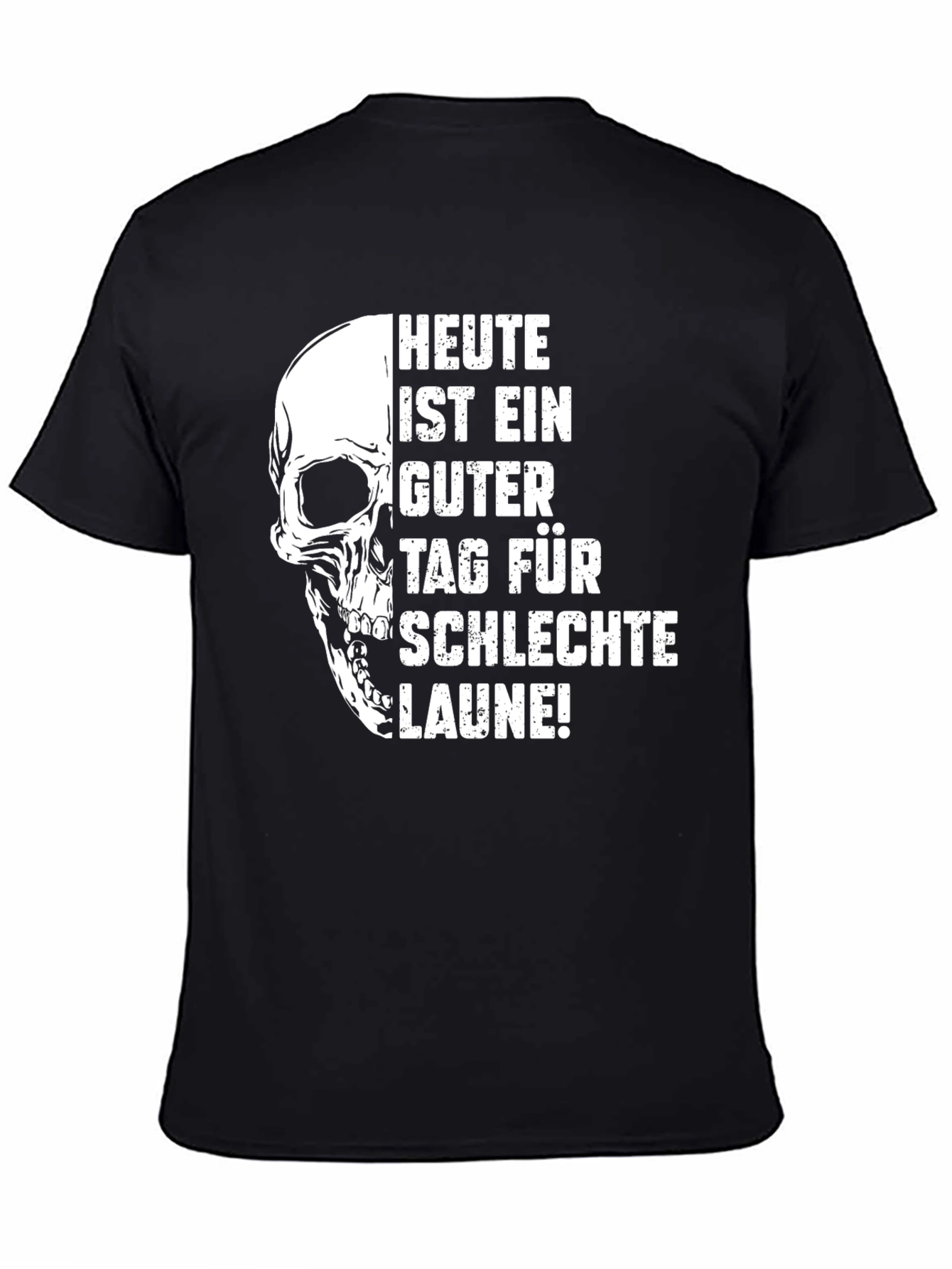 Humorous Skull Graphic T-Shirt - Bad Mood Day