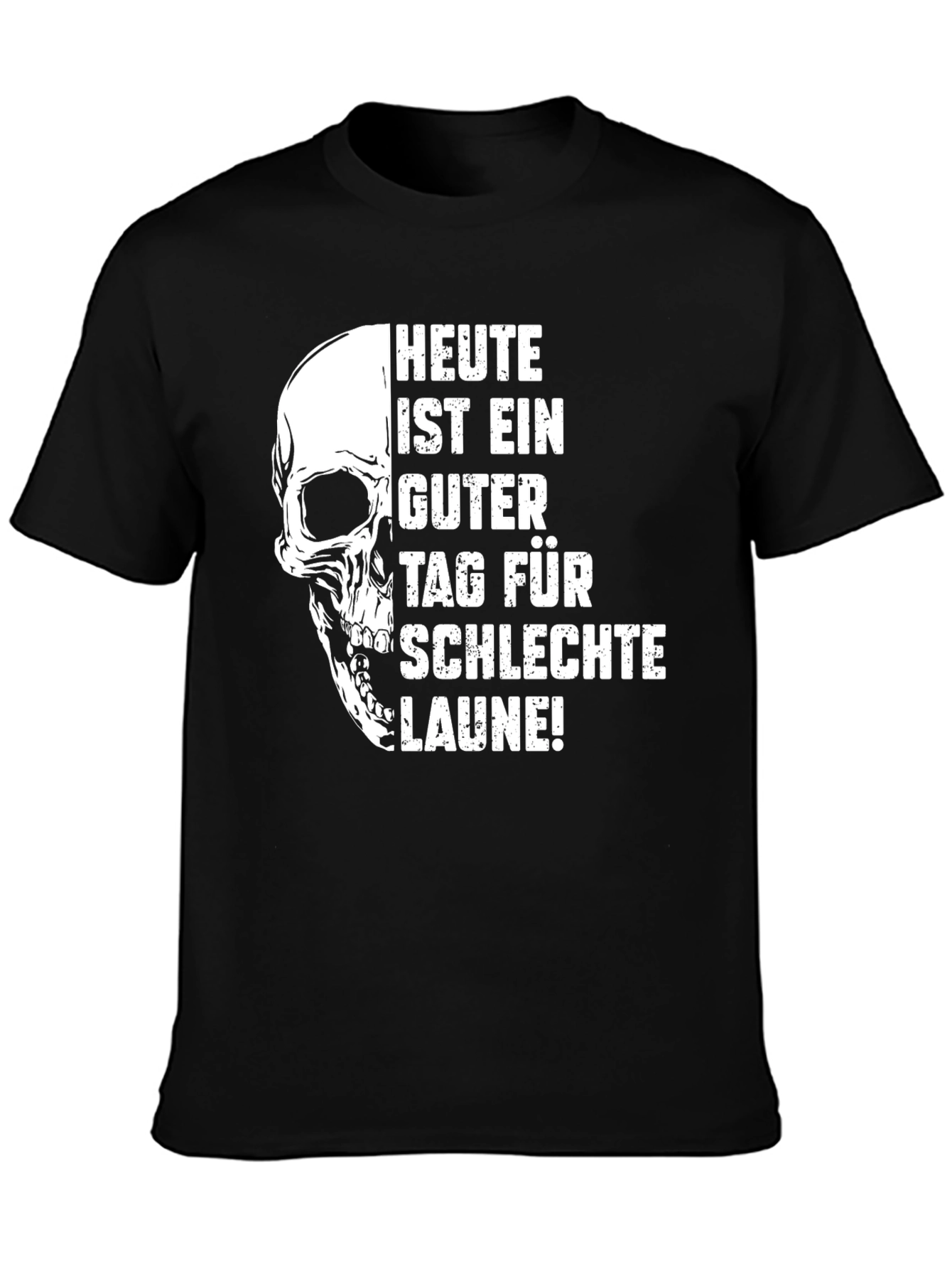 Humorous Skull Graphic T-Shirt - Bad Mood Day
