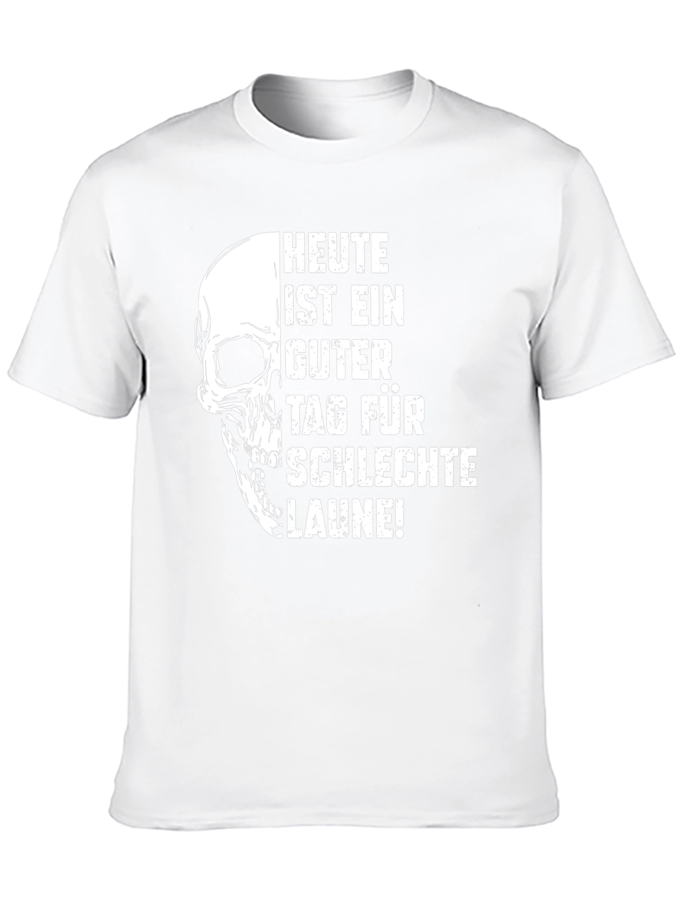 Humorous Skull Graphic T-Shirt - Bad Mood Day