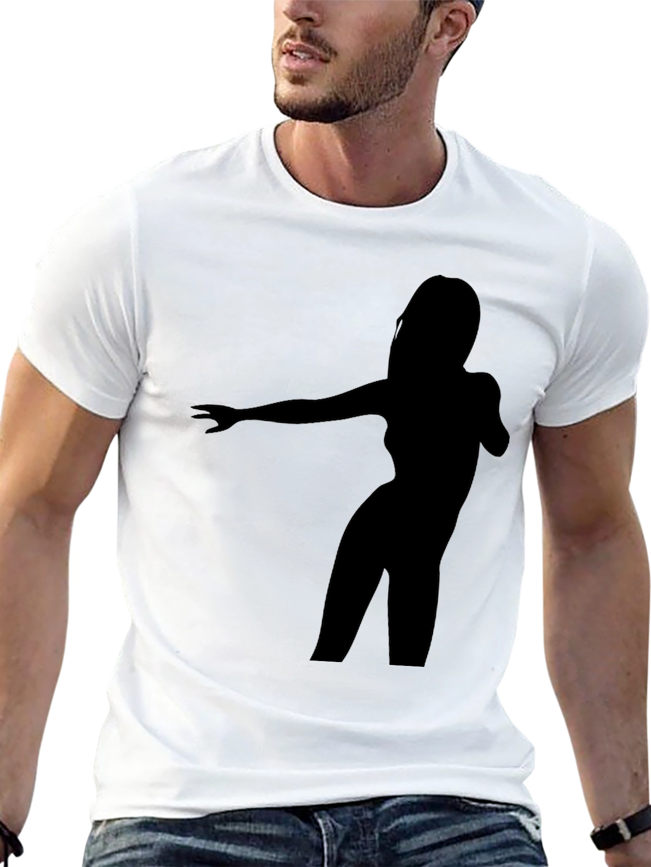 Silhouette Dancer Graphic Tee - Black Cotton Blend