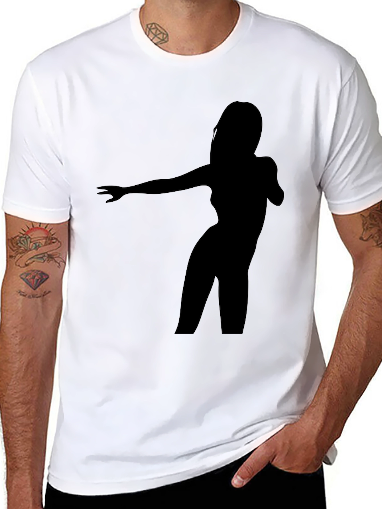 Silhouette Dancer Graphic Tee - Black Cotton Blend