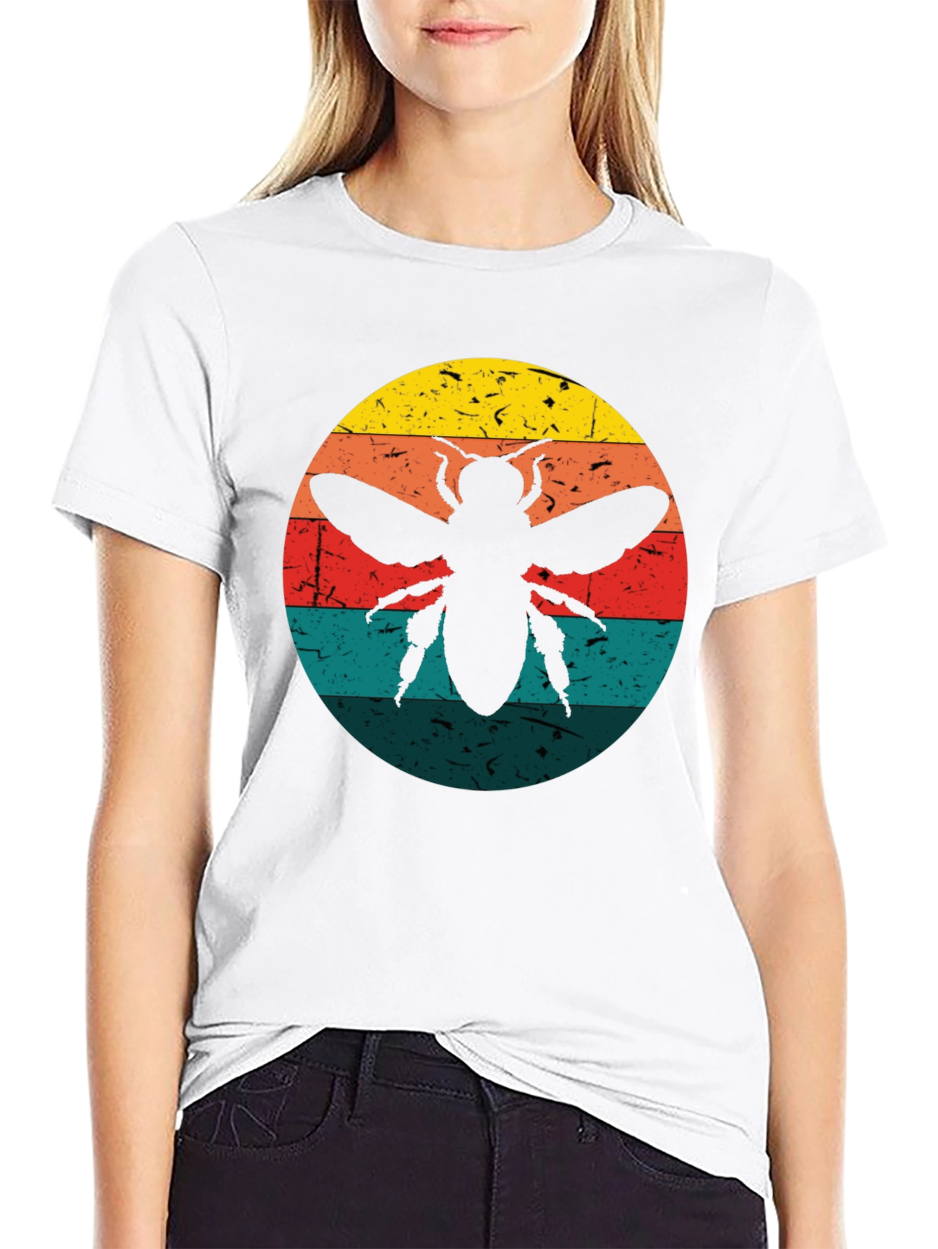 Retro Bee Graphic Tee - Black