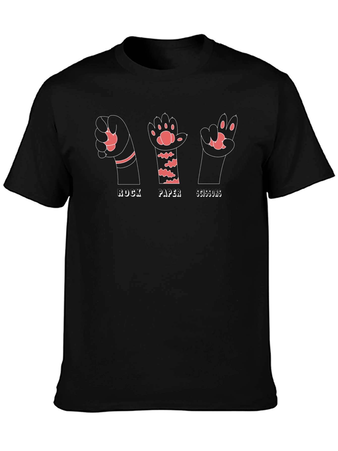 Rock Paper Scissors Cat Paw Graphic Tee