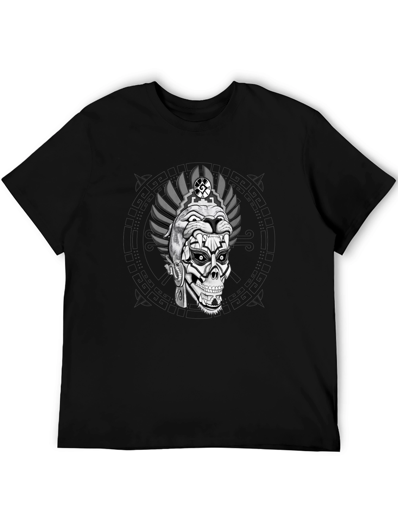 Aztec Skull Graphic Print T-Shirt