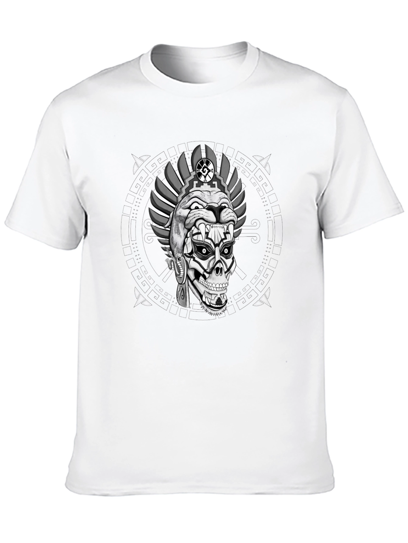 Aztec Skull Graphic Print T-Shirt