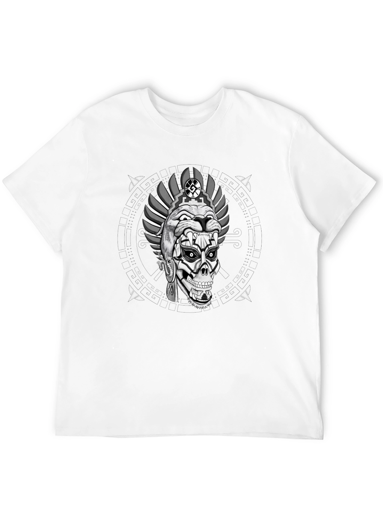 Aztec Skull Graphic Print T-Shirt
