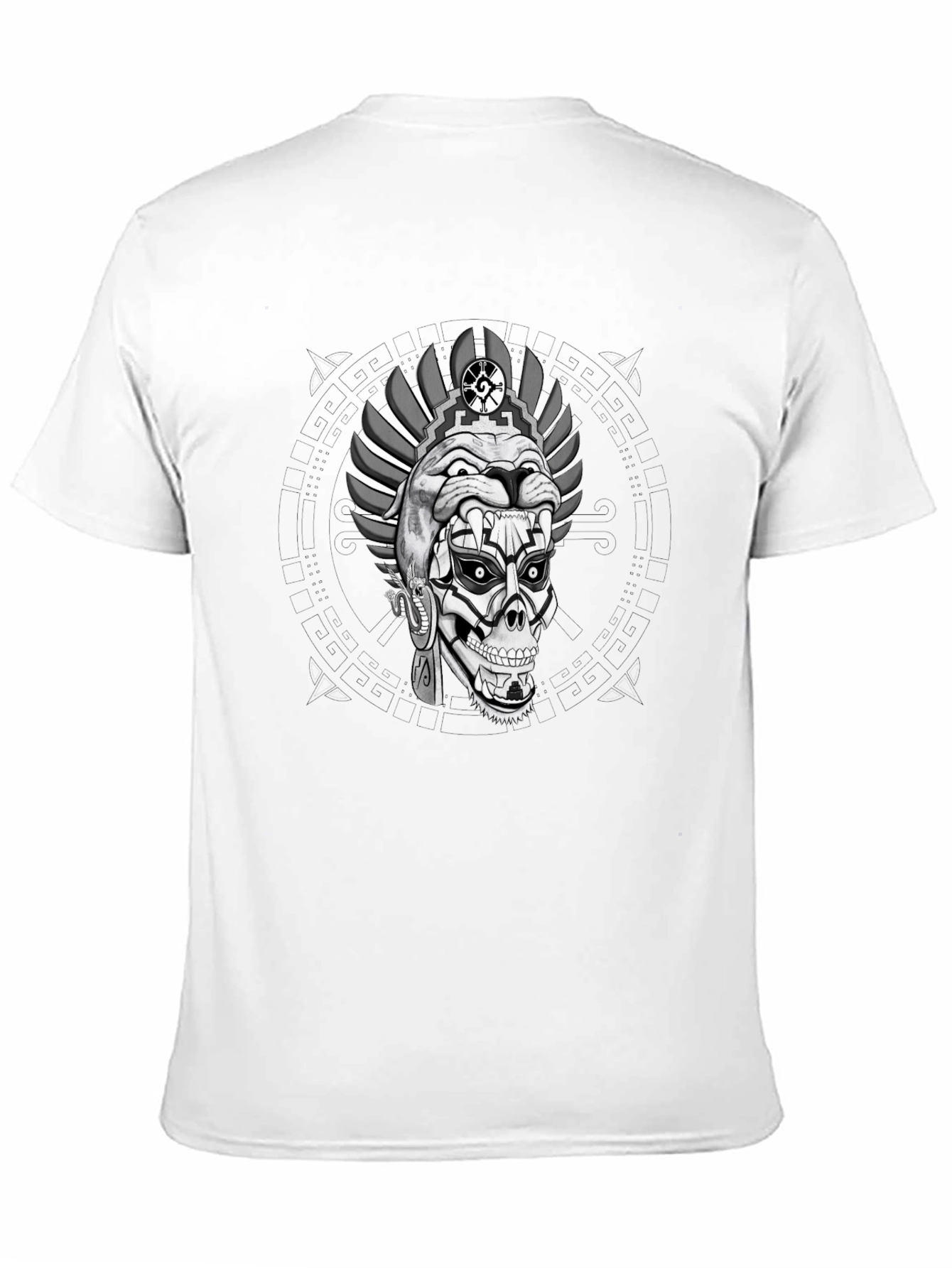 Aztec Skull Graphic Print T-Shirt