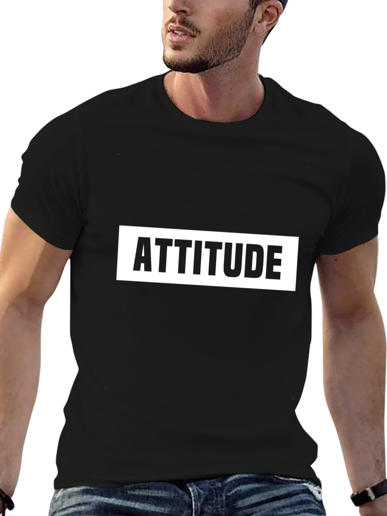 Attitude Black T-Shirt - Bold Graphic Tee