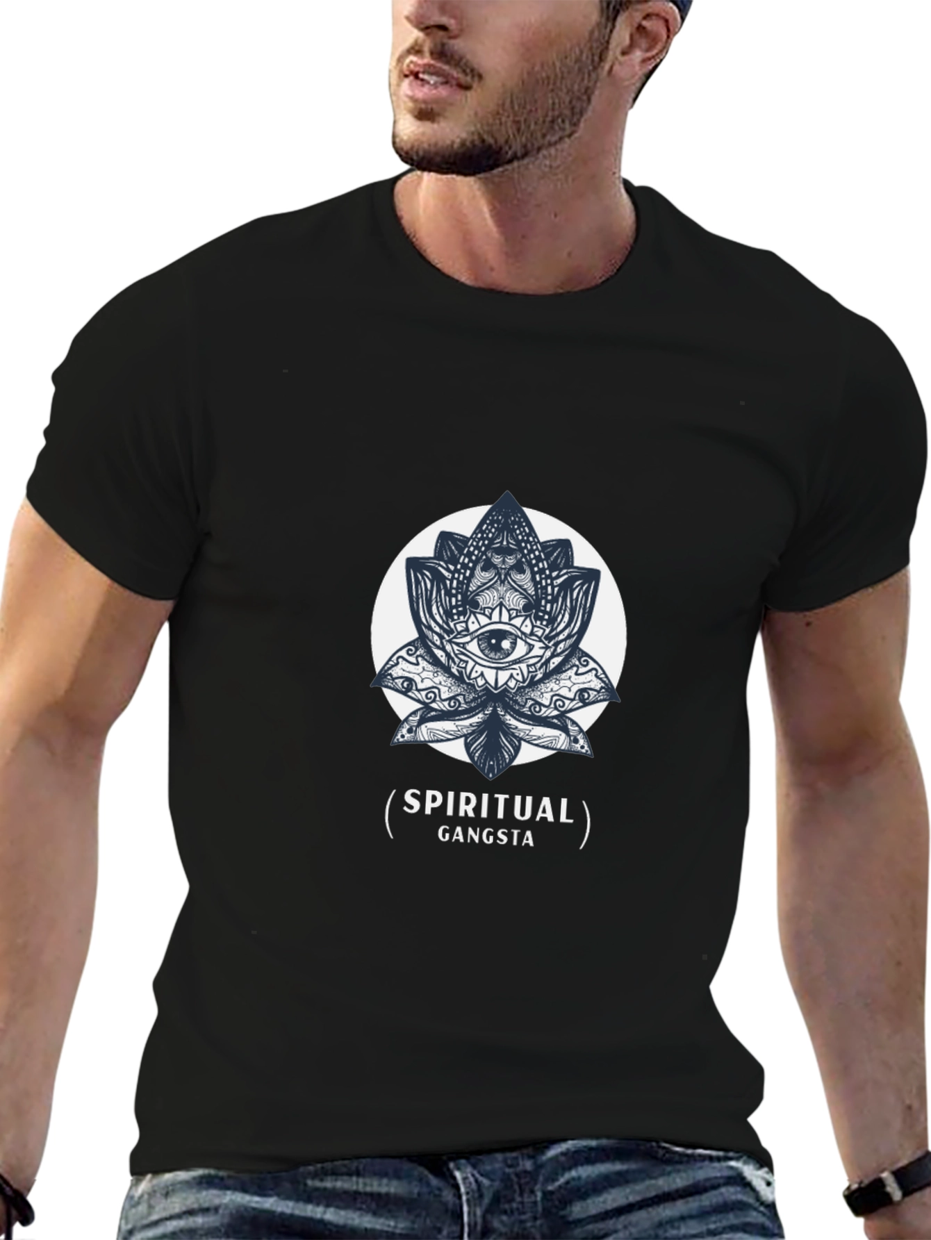 Spiritual Gangsta Graphic Tee - Black Cotton