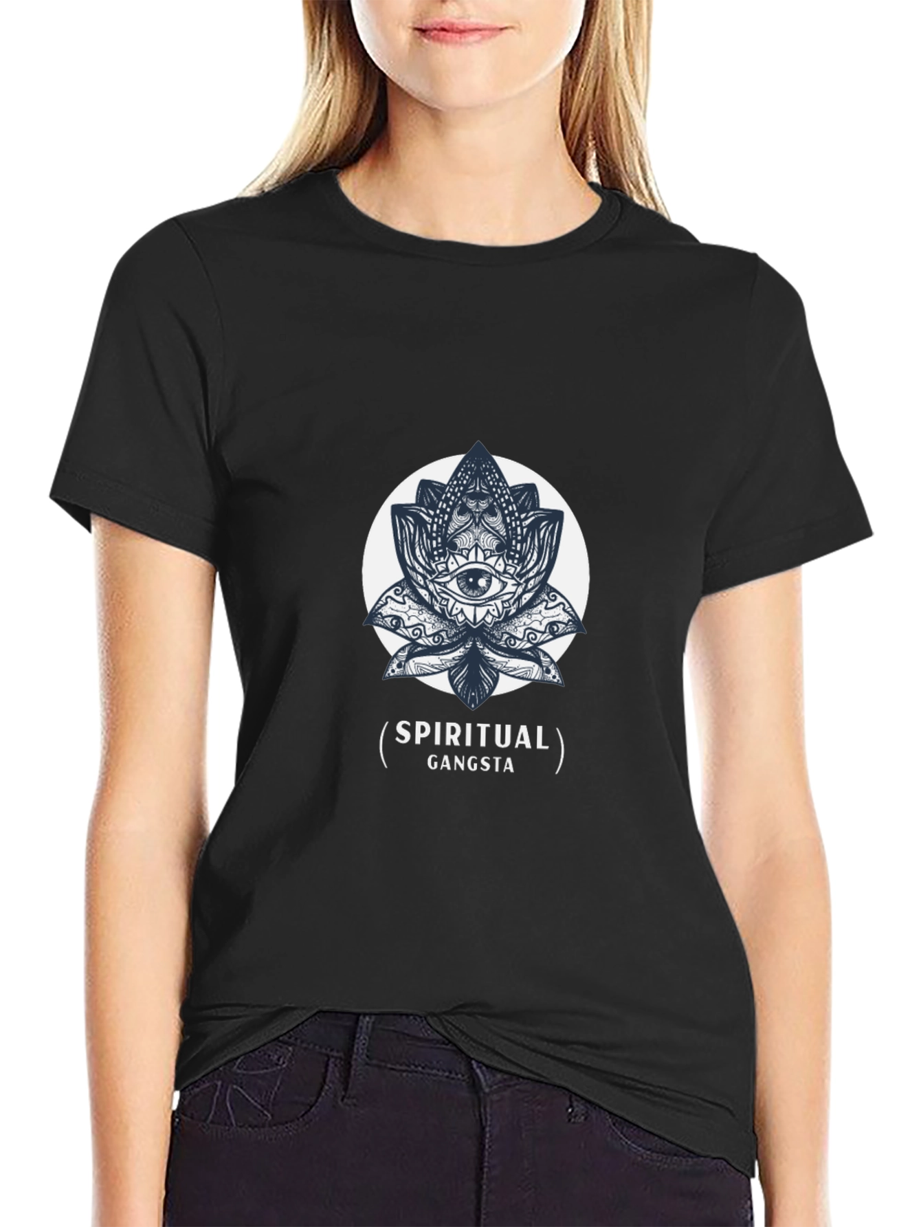 Spiritual Gangsta Graphic Tee - Black Cotton