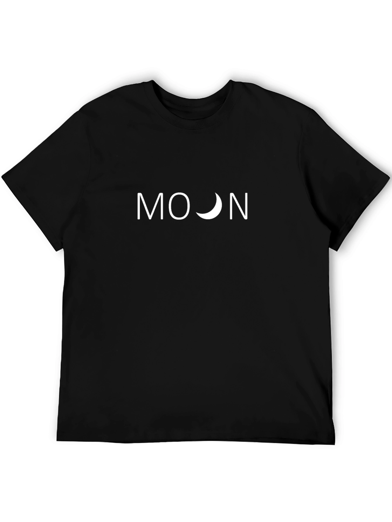 Moon Graphic Tee - Stylish Black Cotton T-Shirt