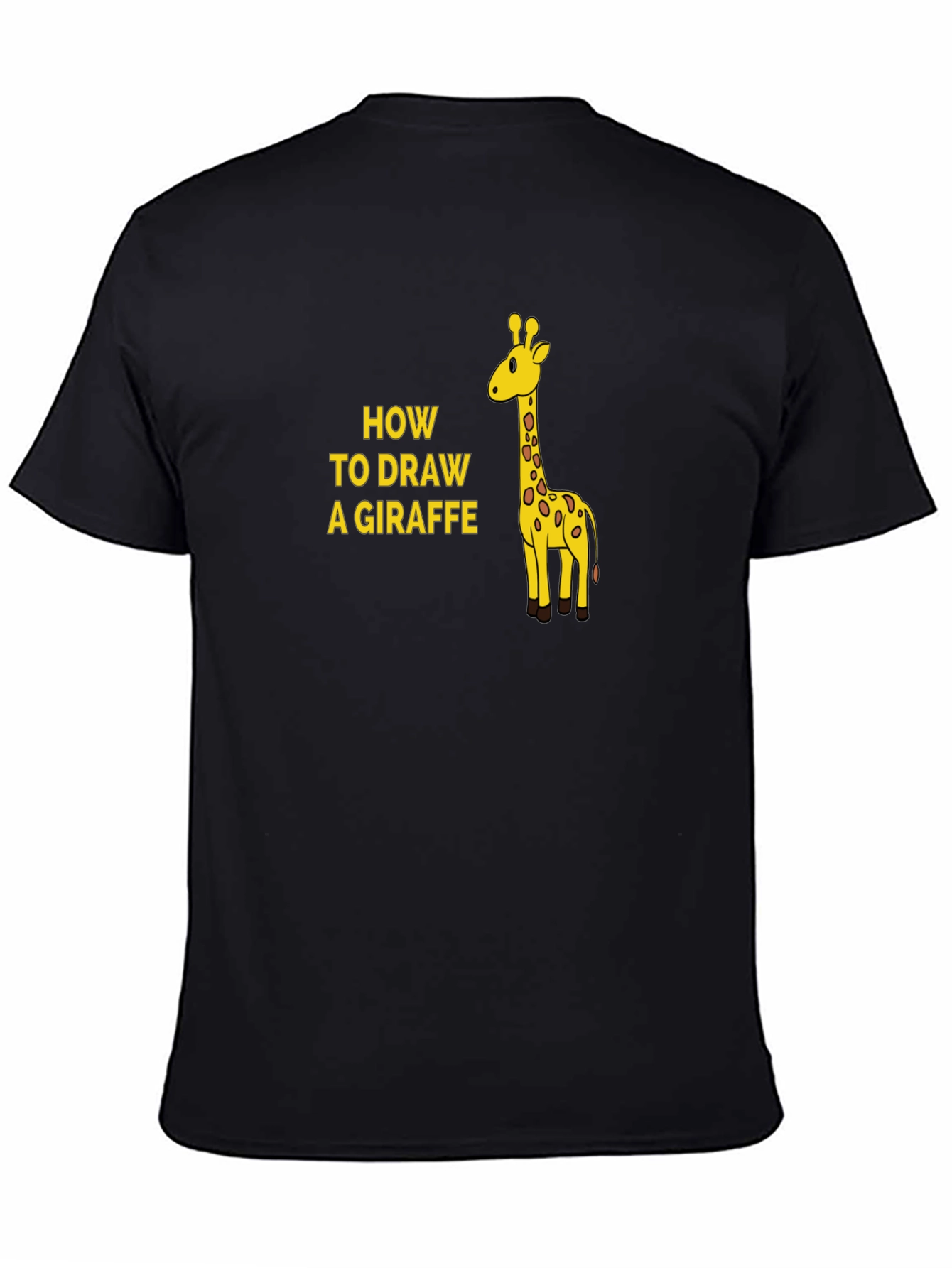 How To Draw a Giraffe Mens Black T-Shirt