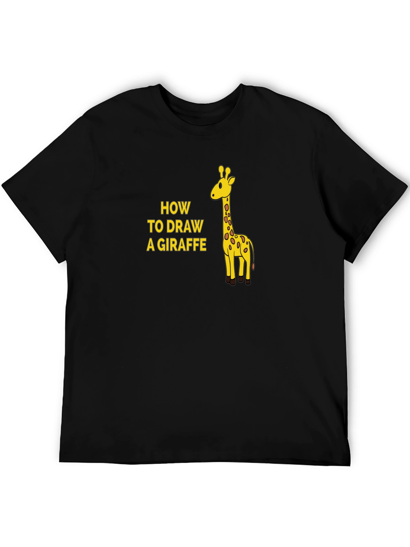 How To Draw a Giraffe Mens Black T-Shirt