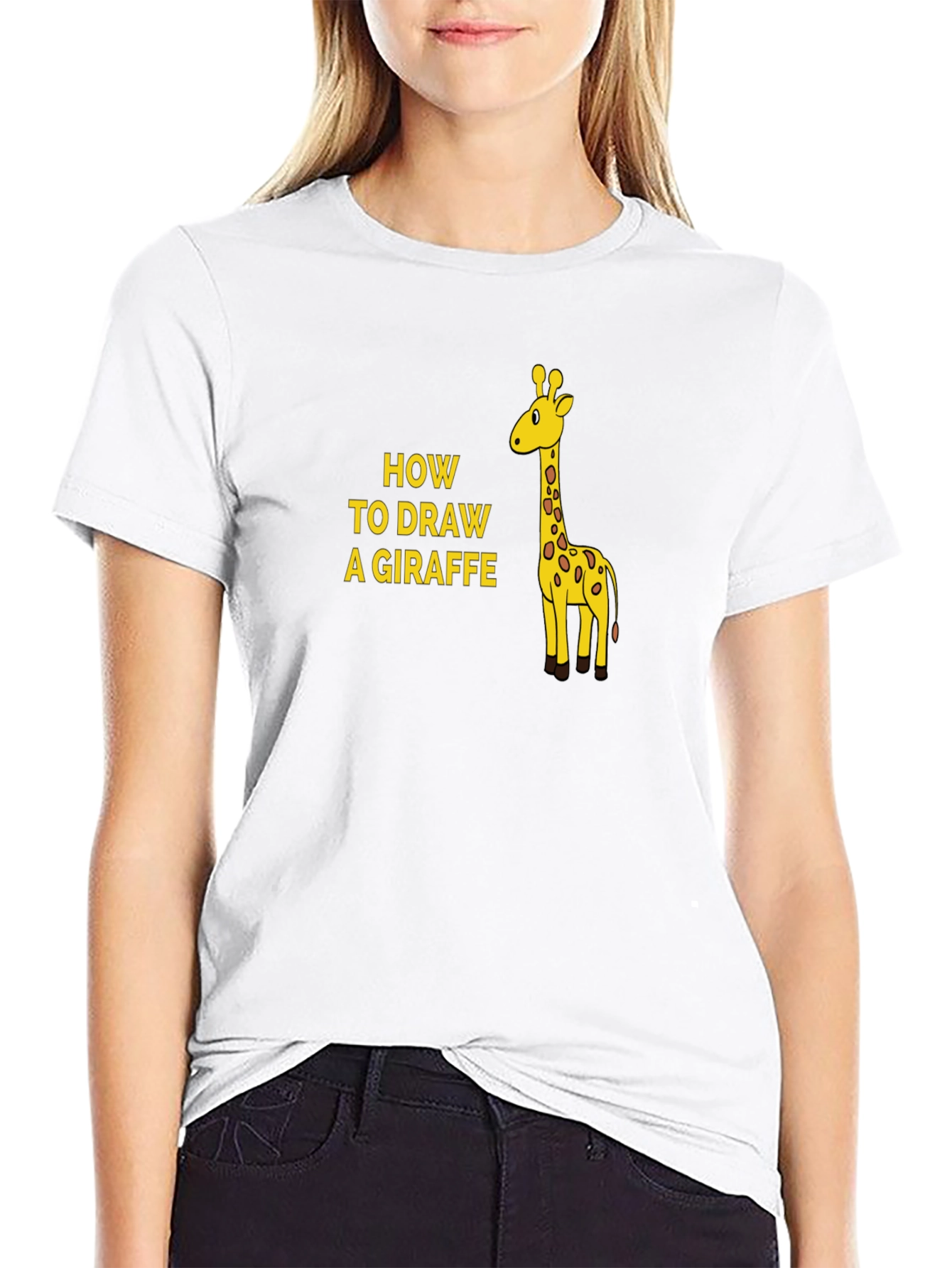 How To Draw a Giraffe Mens Black T-Shirt