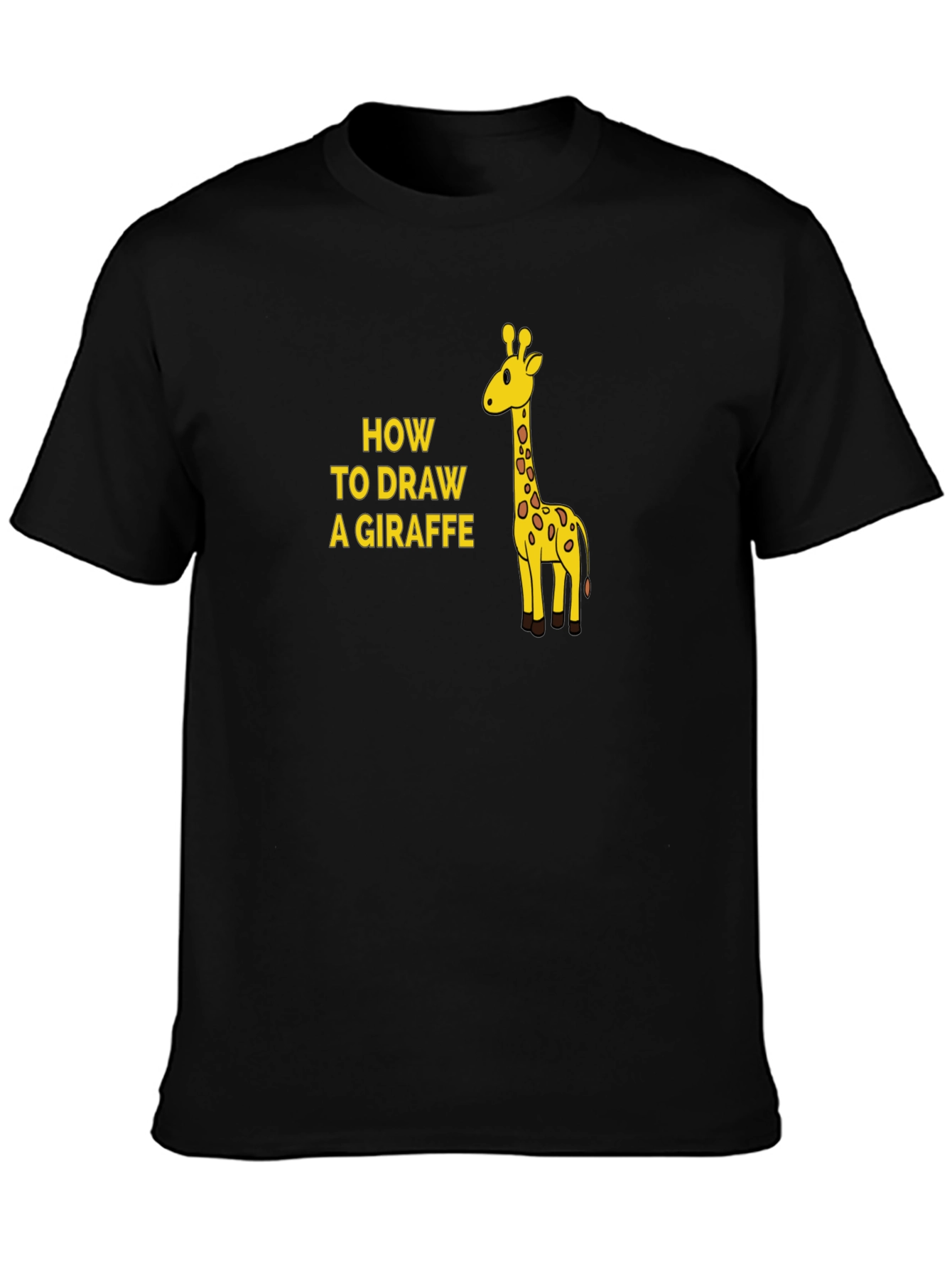 How To Draw a Giraffe Mens Black T-Shirt