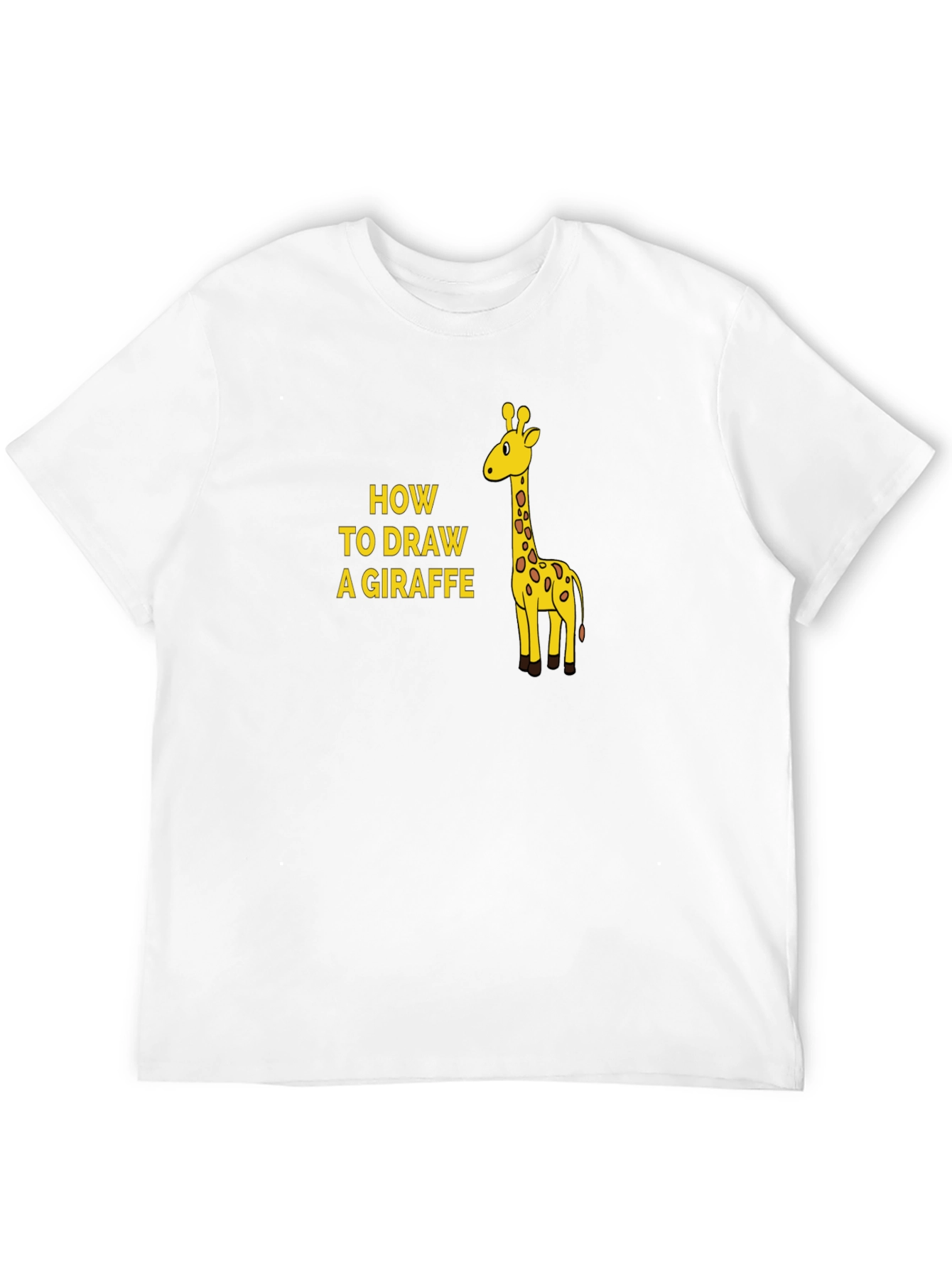 How To Draw a Giraffe Mens Black T-Shirt