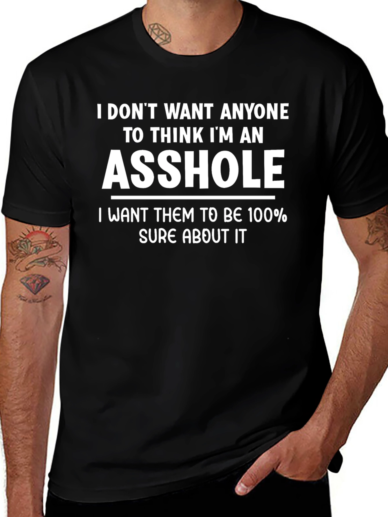 Funny ASS HOLE Statement Black T-Shirt
