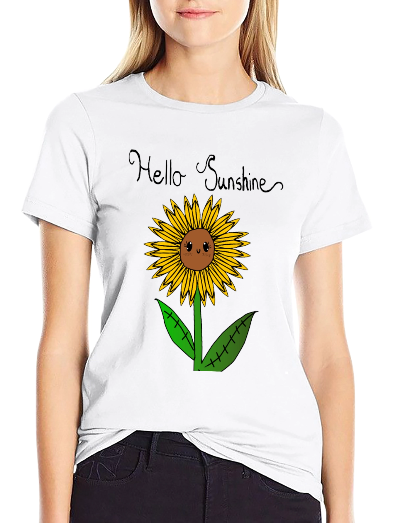 Hello Sunshine Sunflower Graphic Tee