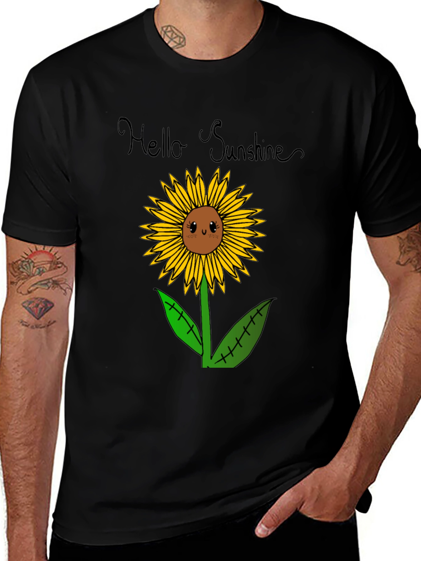 Hello Sunshine Sunflower Graphic Tee