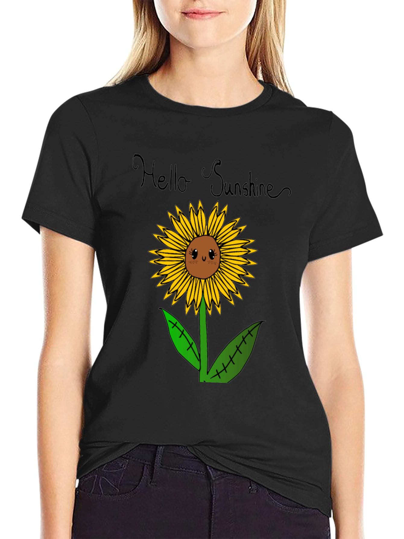 Hello Sunshine Sunflower Graphic Tee