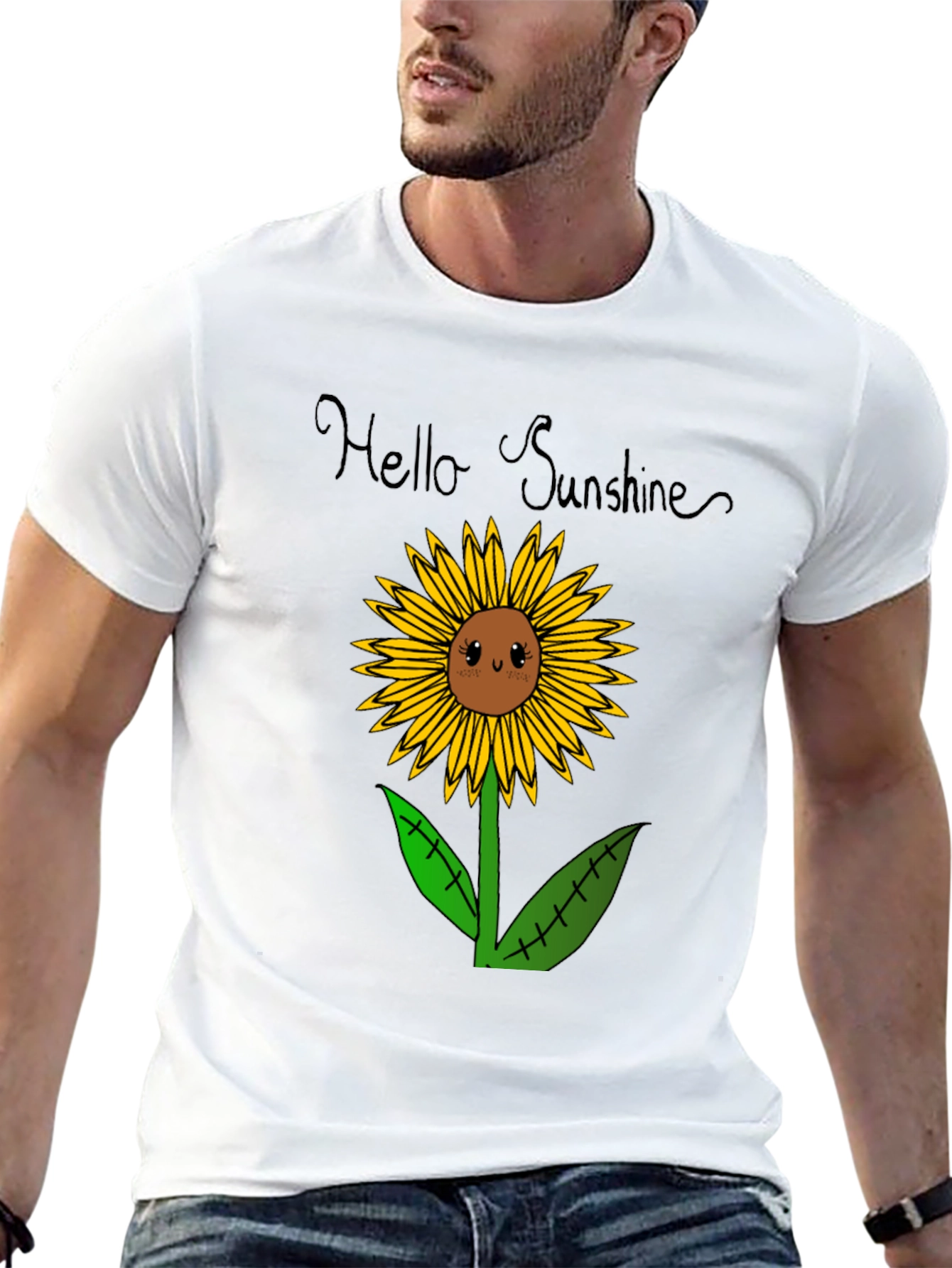 Hello Sunshine Sunflower Graphic Tee