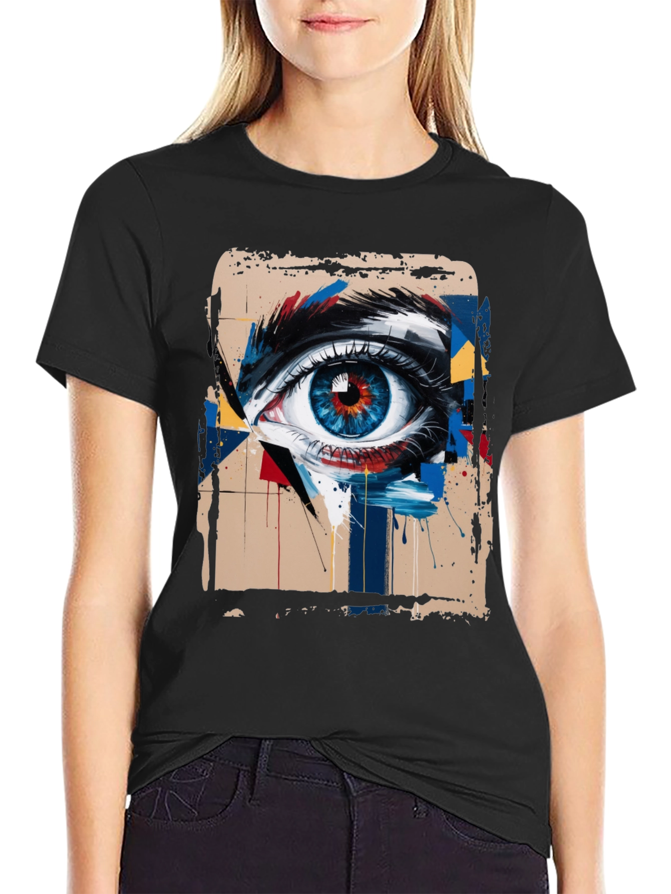 Abstract Eye Graphic Tee - Mens Black T-Shirt