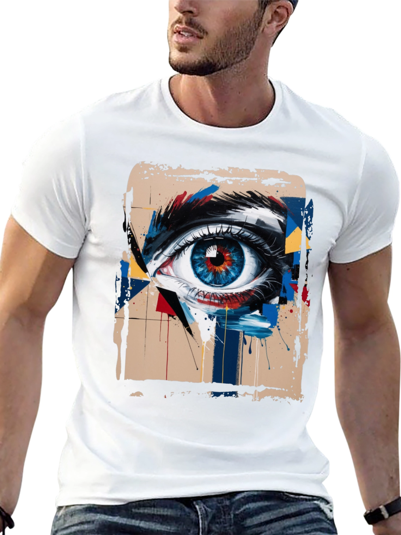 Abstract Eye Graphic Tee - Mens Black T-Shirt
