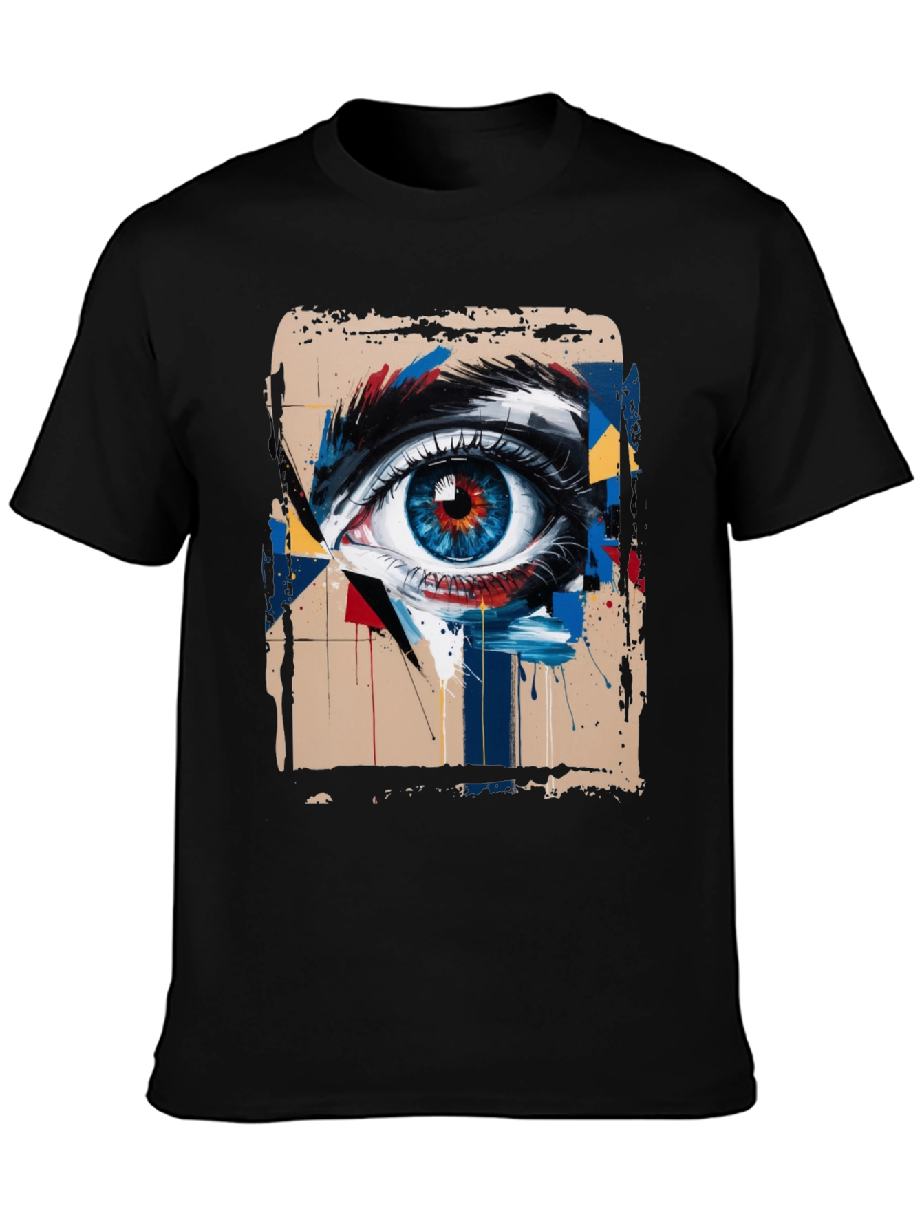 Abstract Eye Graphic Tee - Mens Black T-Shirt