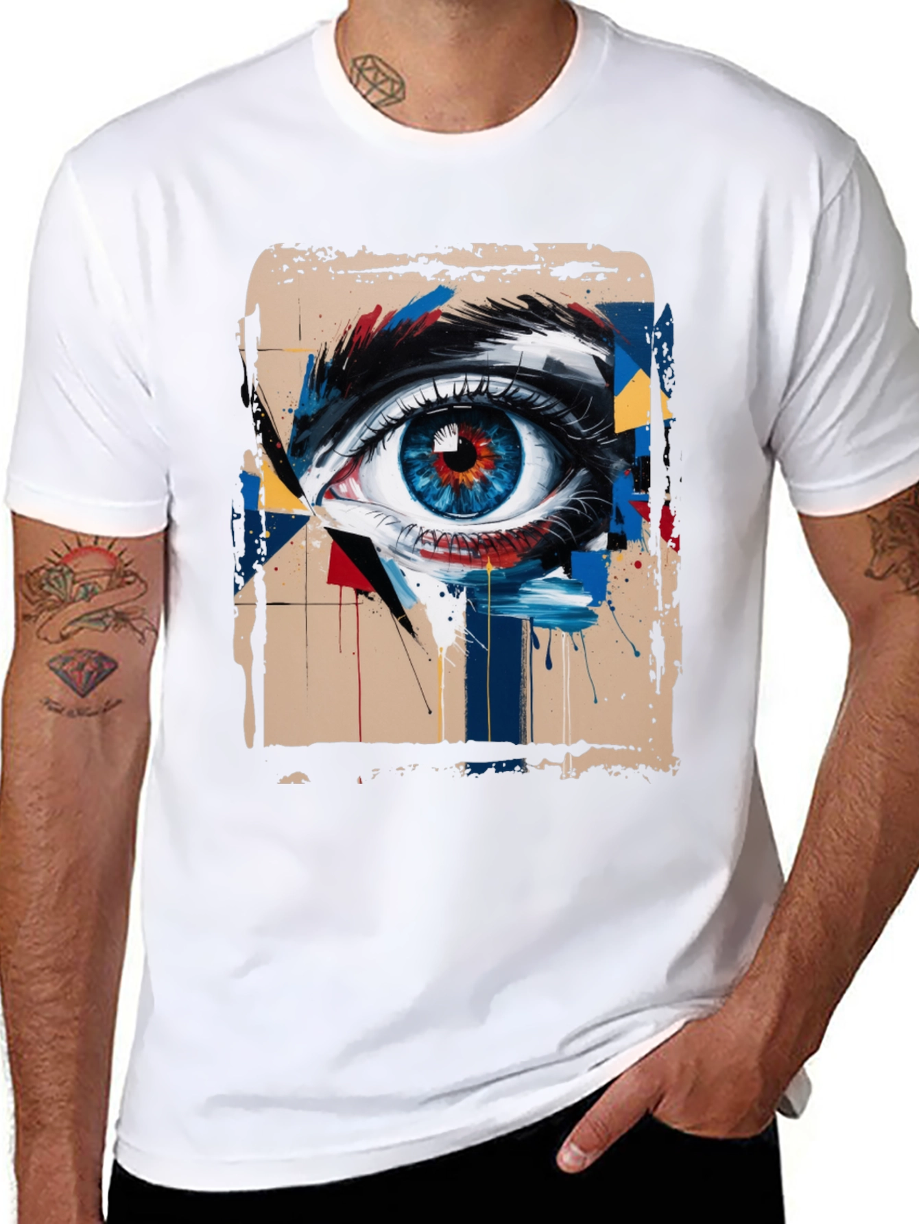 Abstract Eye Graphic Tee - Mens Black T-Shirt
