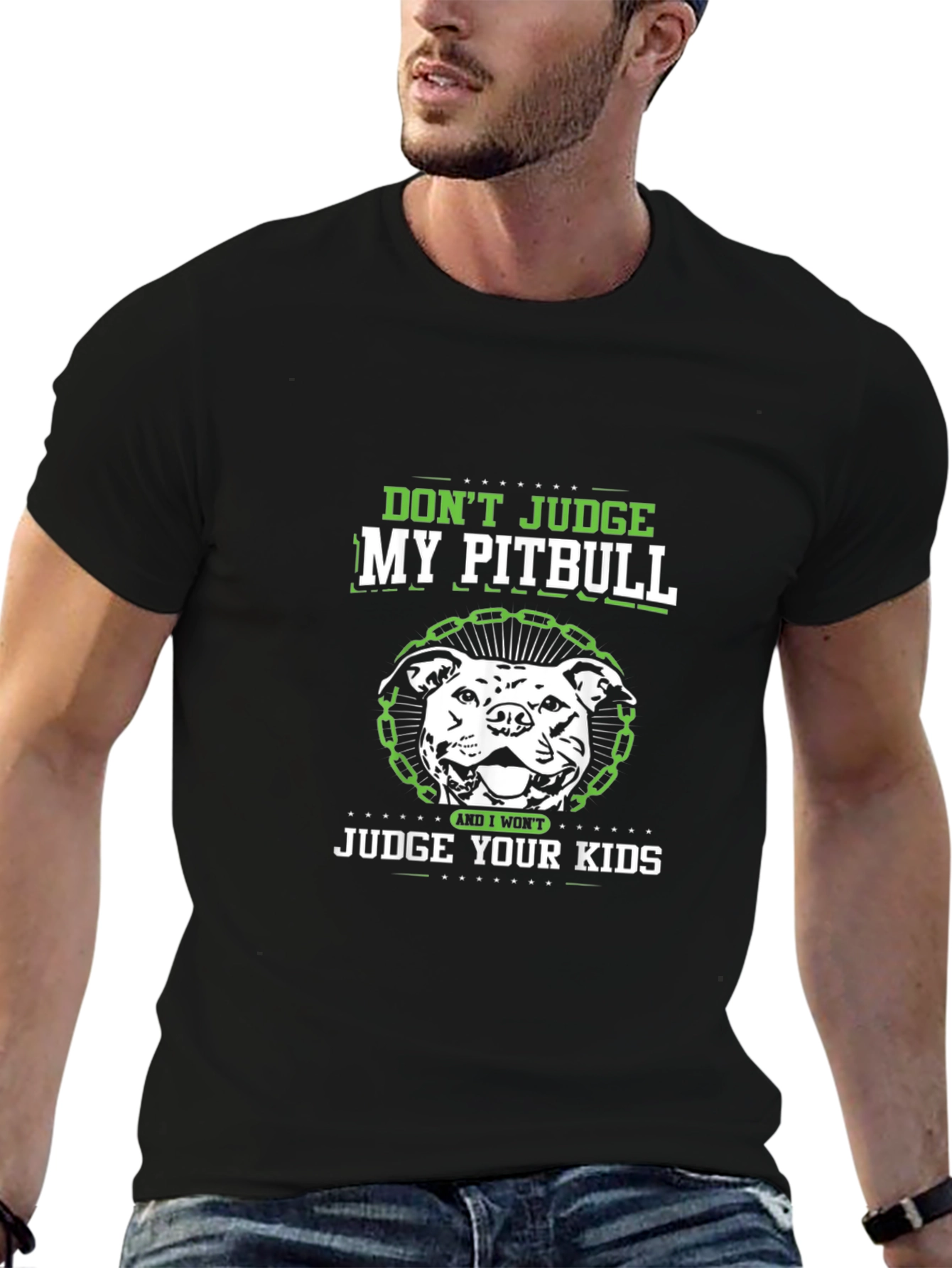 Dont Judge My Pitbull Black T-Shirt